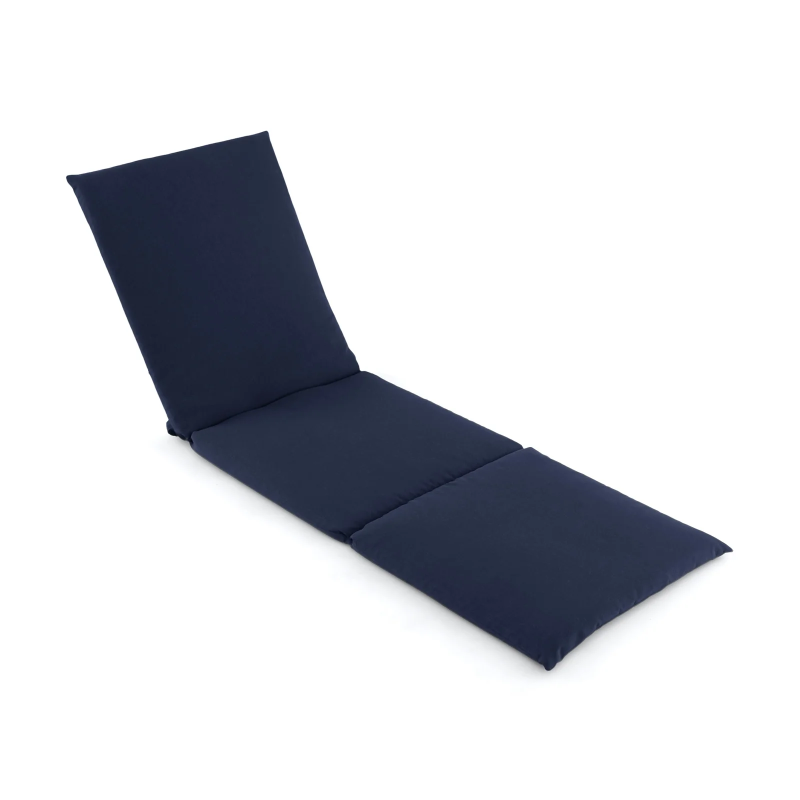 Outdoor Chaise Lounge Cushion, Folding Pad With Fixing Straps, Navy - Image 2