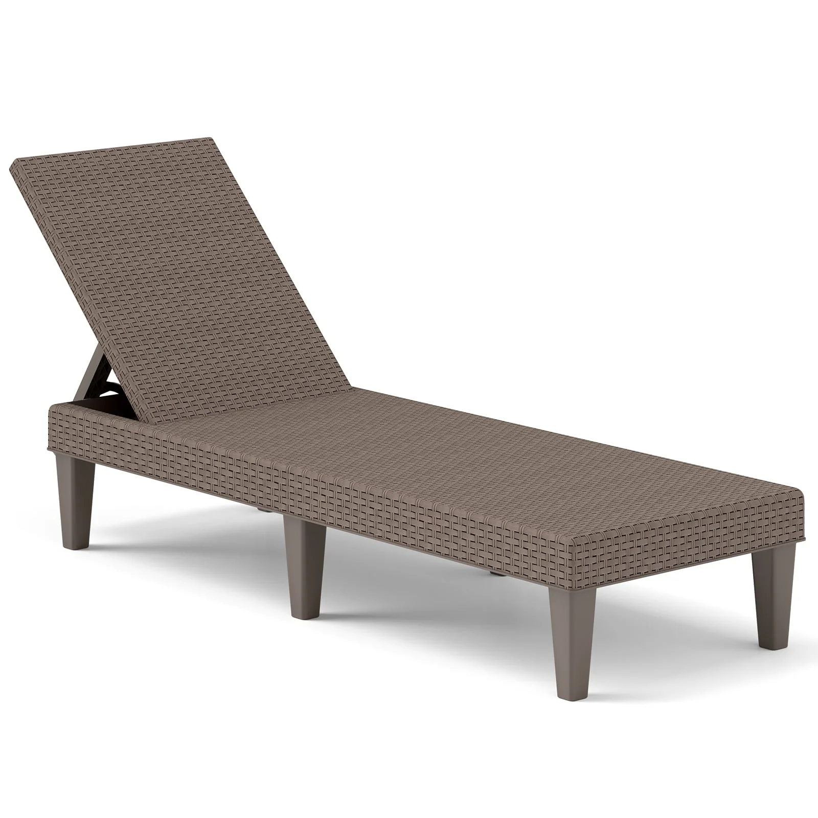 Outdoor Chaise Lounger Chair, 330 lbs Capacity, Brown - Image 4