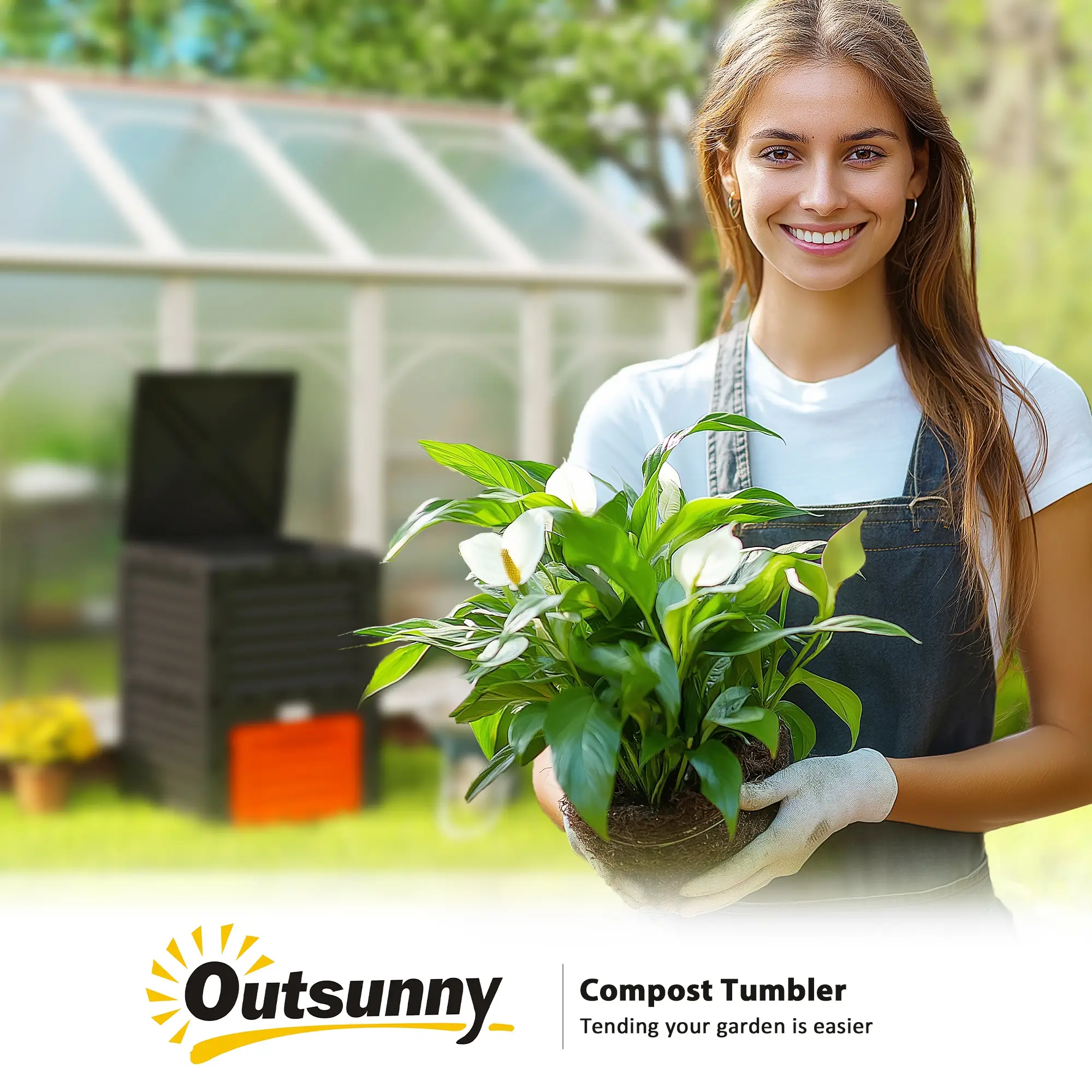 Outdoor Compost Bin, Fast Soil Creation, 80 Gallon, Orange - Image 10