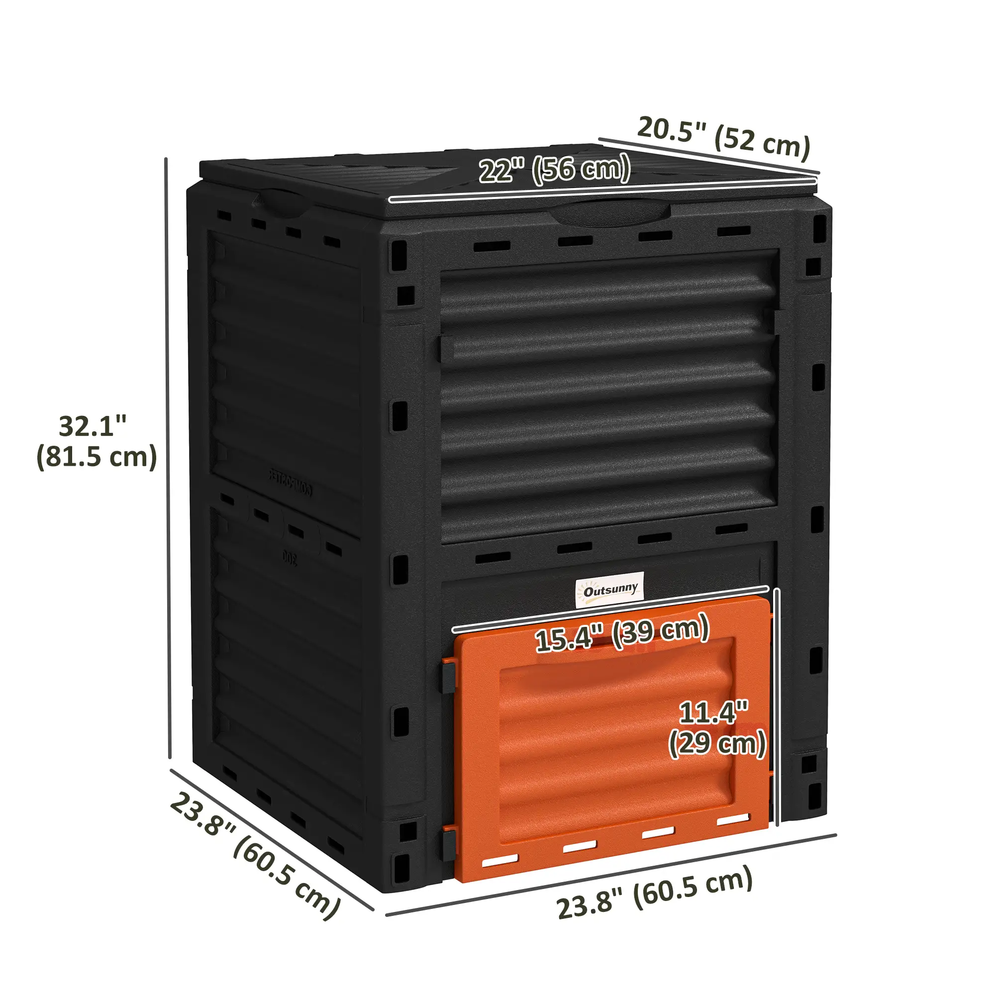 Outdoor Compost Bin, Fast Soil Creation, 80 Gallon, Orange - Image 3