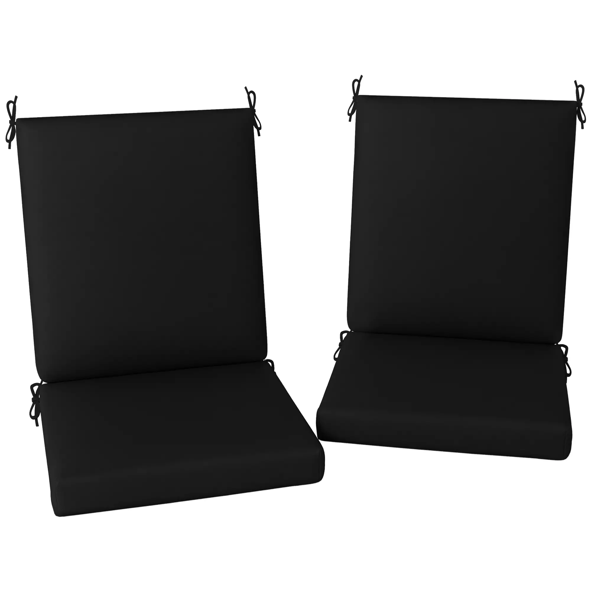 Outdoor Cushions Set of 2, Dining Chair Seat Cushions with Back, Fade-Resistant, Black - Image 11