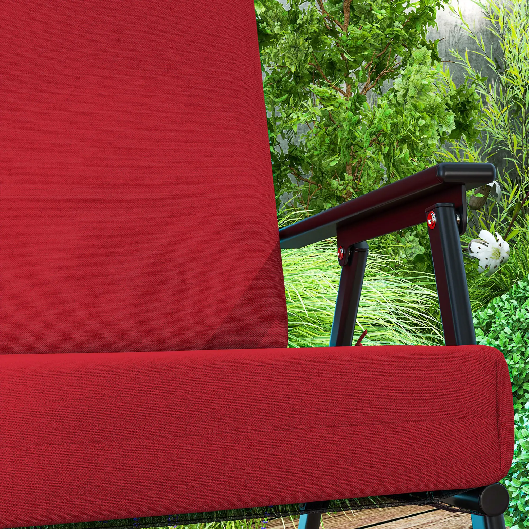Outdoor Cushions Set of 2, Dining Chair Seat Cushions with Back, Fade-Resistant, Wine Red - Image 10