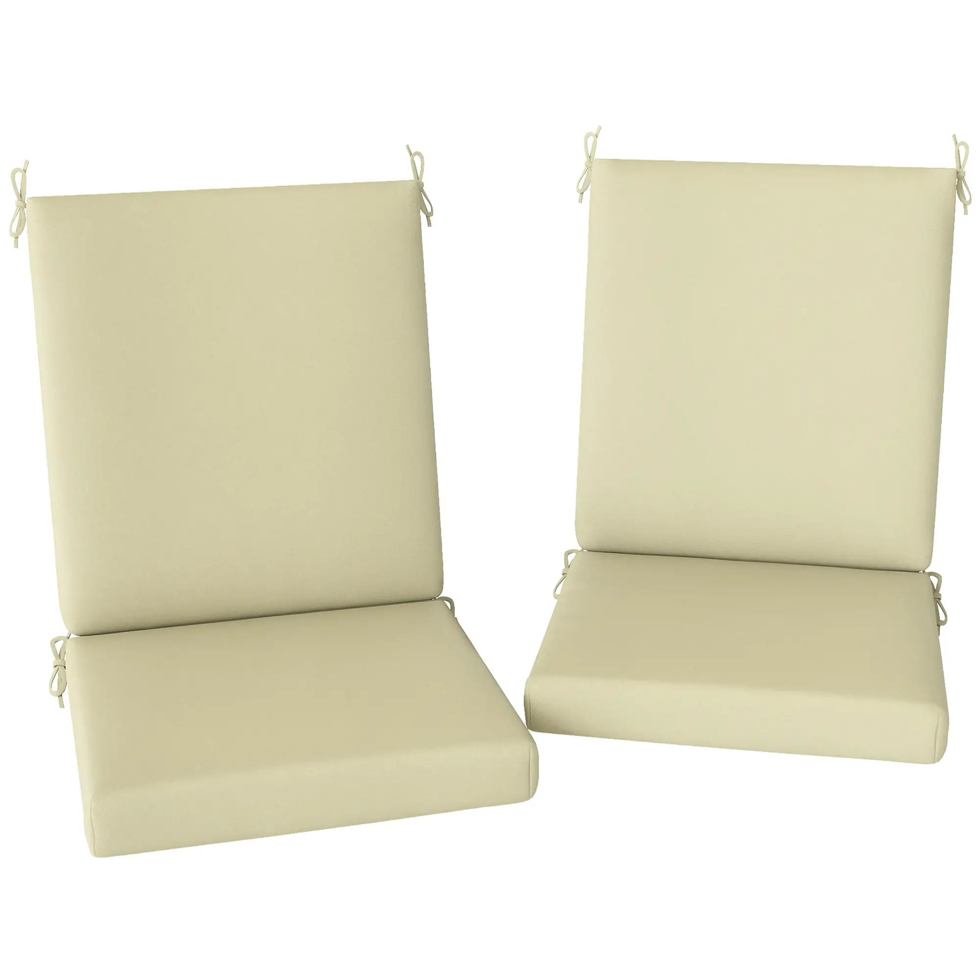 Outdoor Cushions Set of 2, Dining Chair Seat with Back, Fade-Resistant, Beige - Image 11