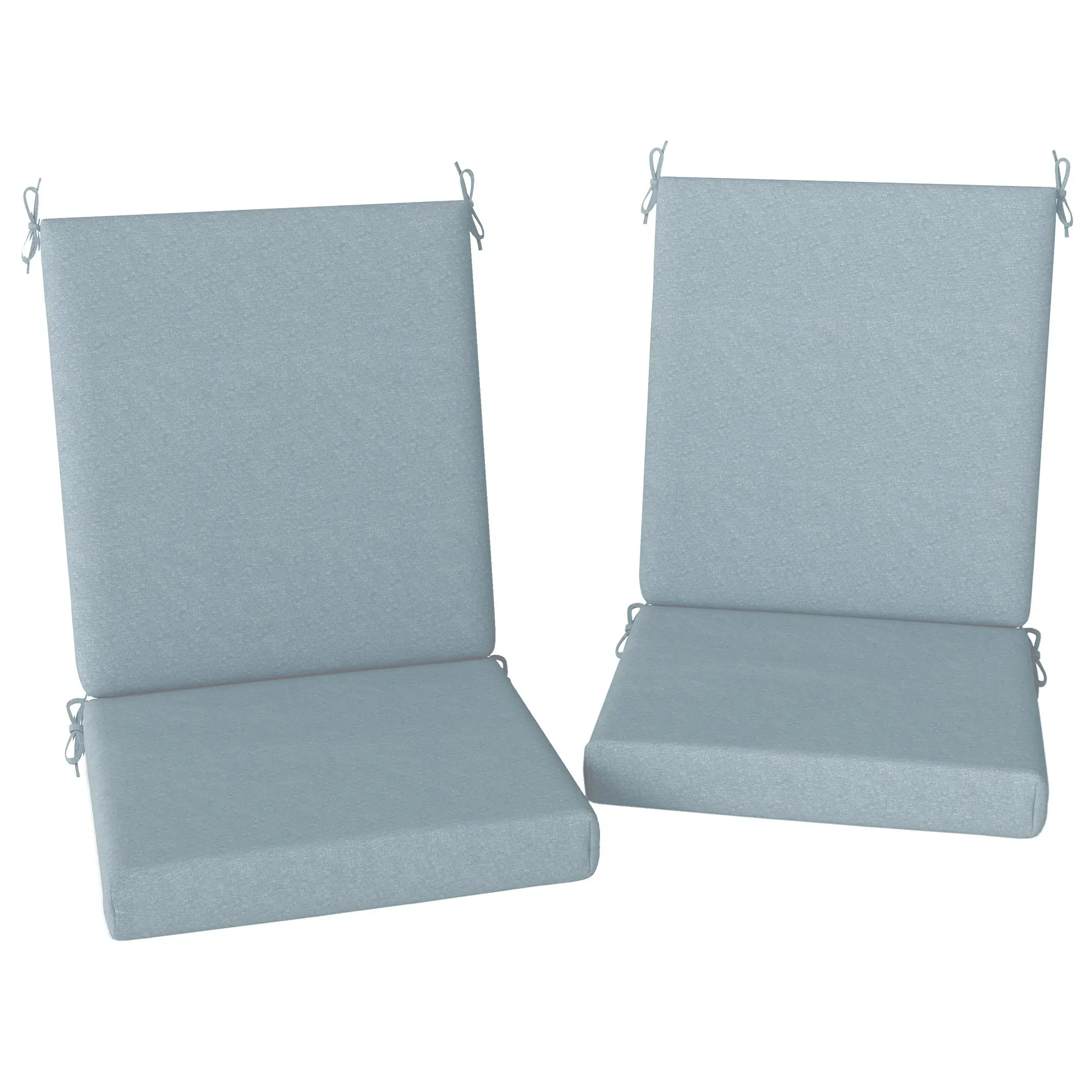 Outdoor Cushions Set of 2, Seat Cushions with Back, Fade-Resistant, Light Grey - Image 11