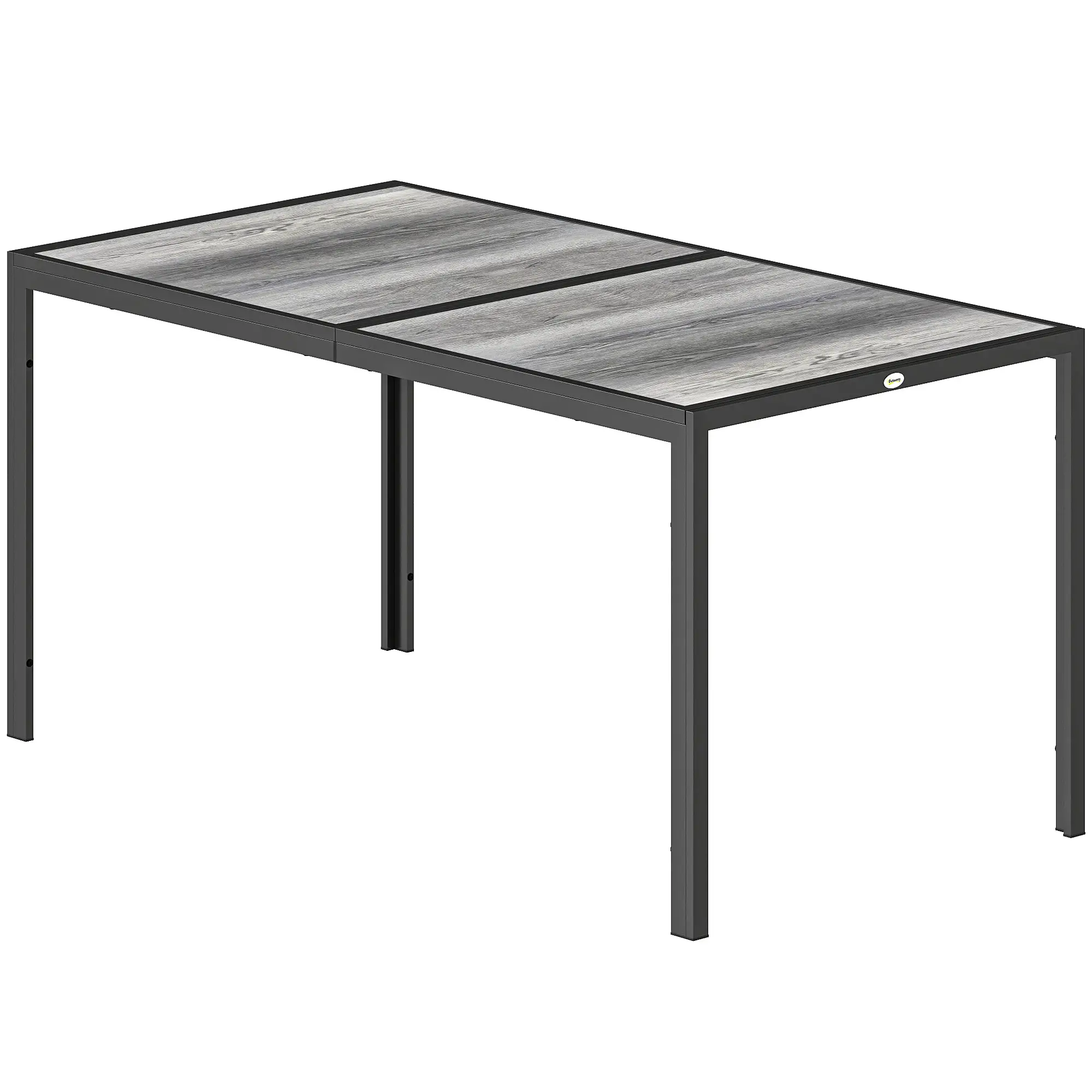 Outdoor Dining Table For 4-6, 59" Wood-Effect Top, Grey