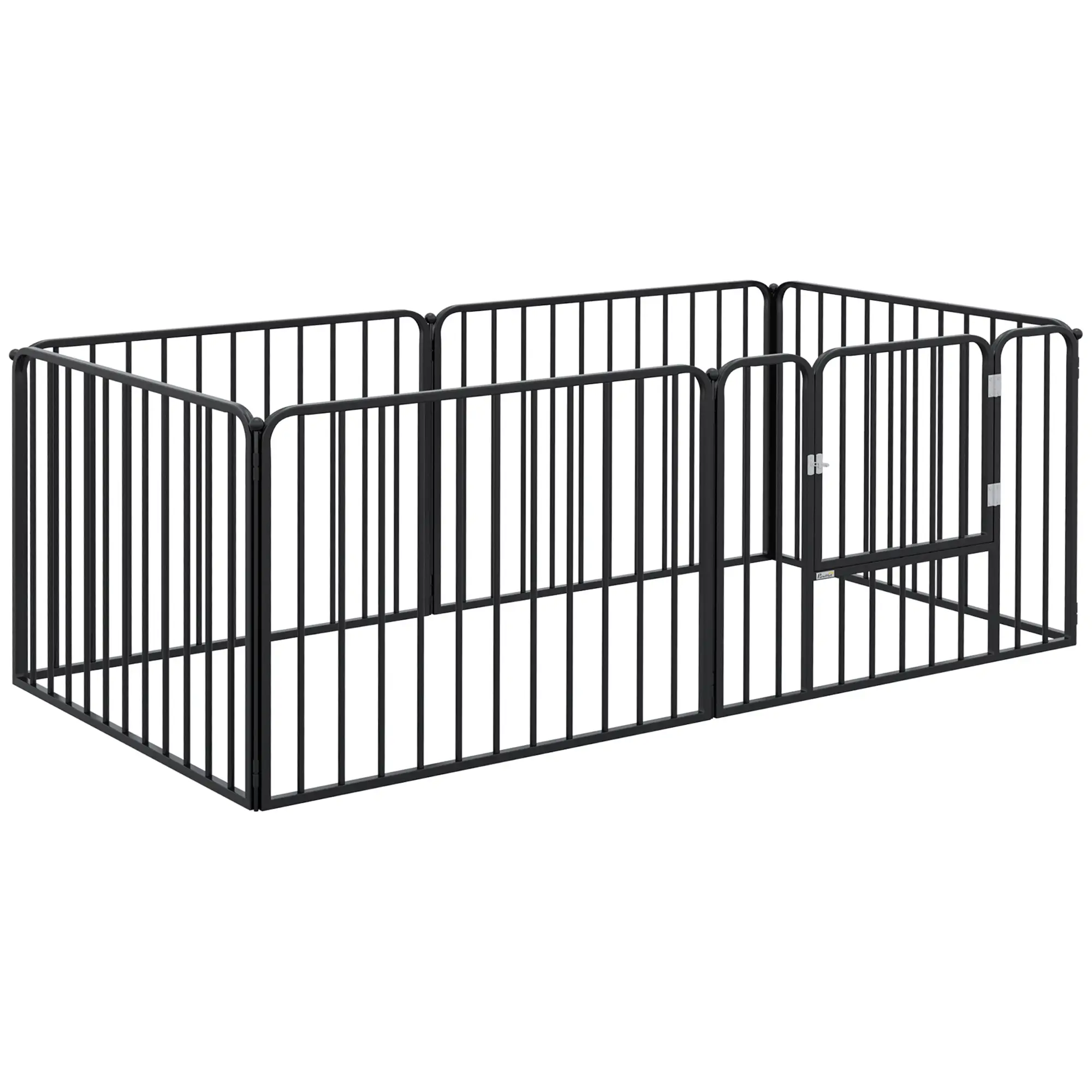 Outdoor Dog Fence, 6 Panels 24" Height, Steel Pet Exercise Pen
