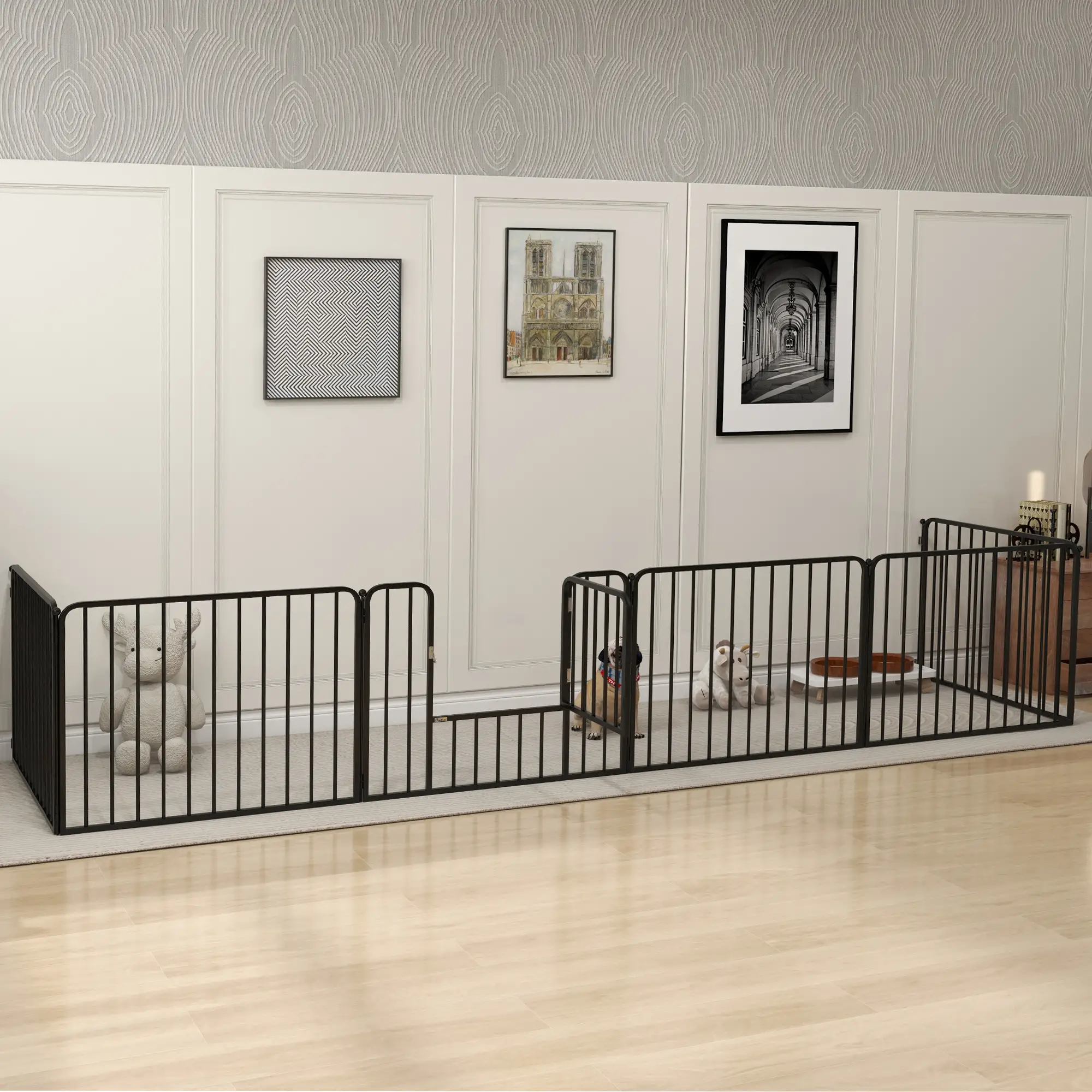 Outdoor Dog Fence, 6 Panels 24" Height, Steel Pet Exercise Pen - Image 2