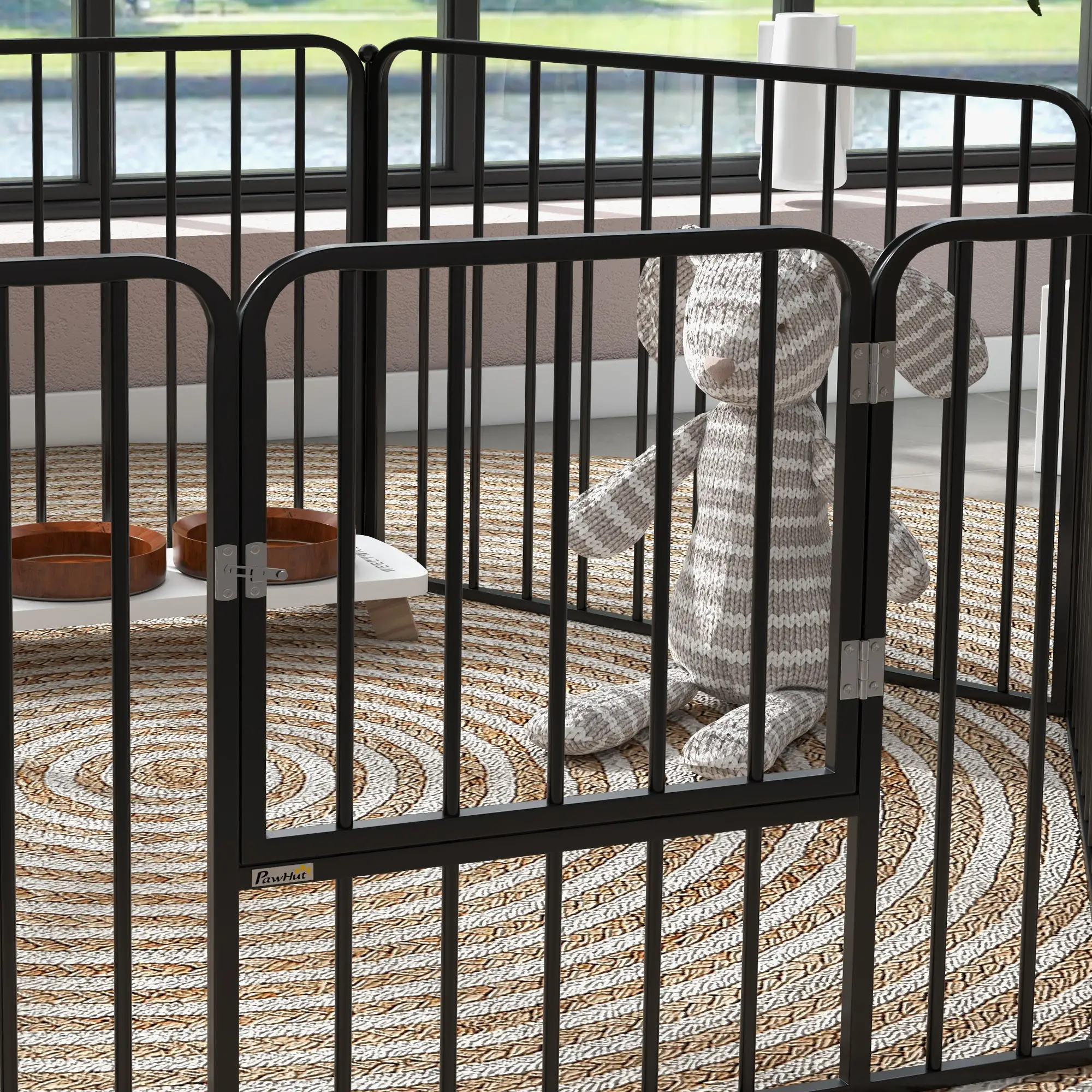 Outdoor Dog Fence, 6 Panels 24" Height, Steel Pet Exercise Pen - Image 9
