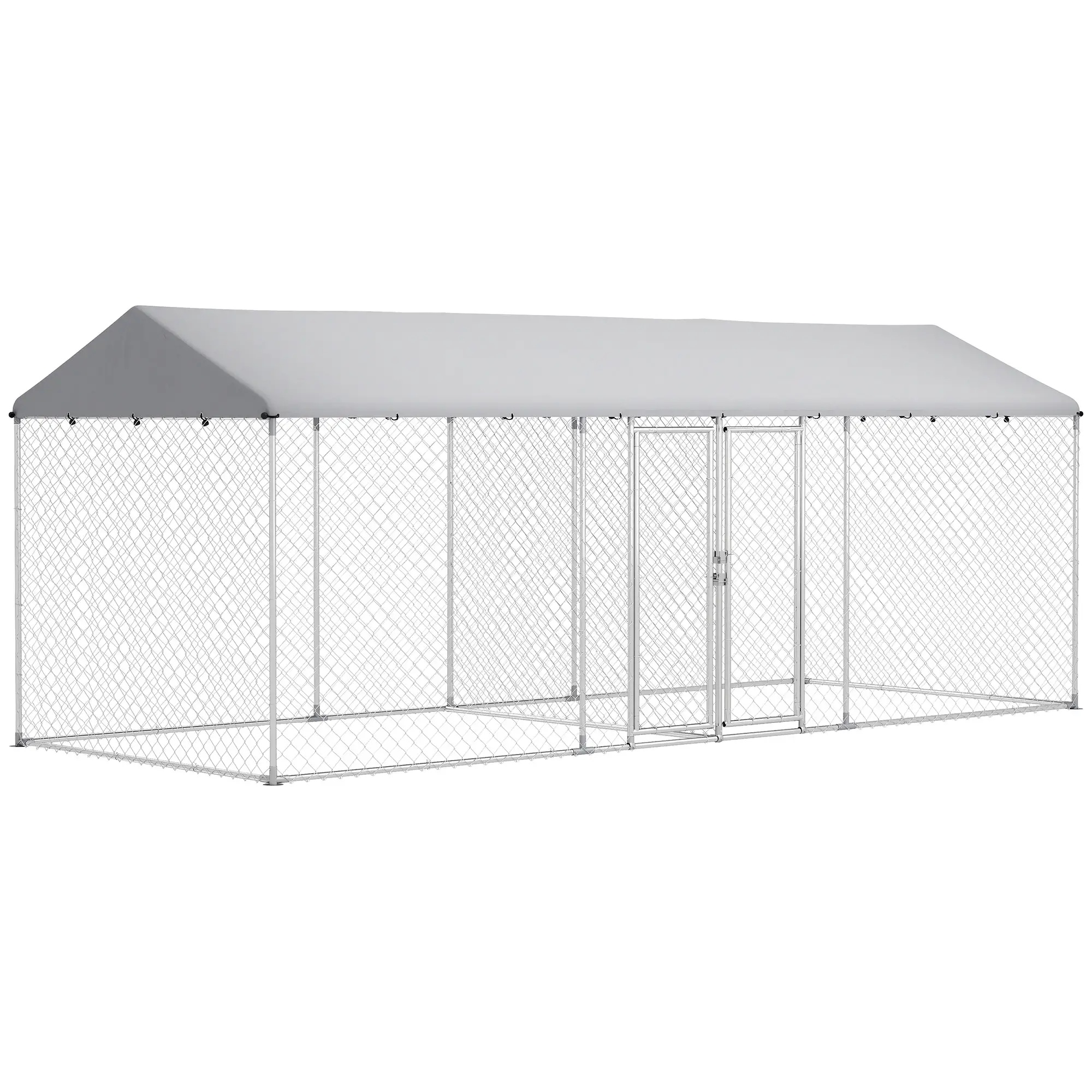 Outdoor Dog Kennel, Waterproof UV Cover, Escape-Proof Lock, 19.7' x 7.5' x 7.5' - Image 11