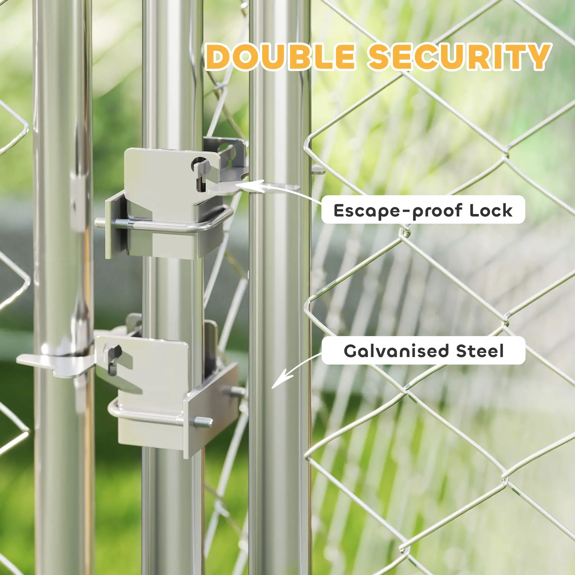 Outdoor Dog Kennel, Waterproof UV Cover, Escape-Proof Lock, 19.7' x 7.5' x 7.5' - Image 6