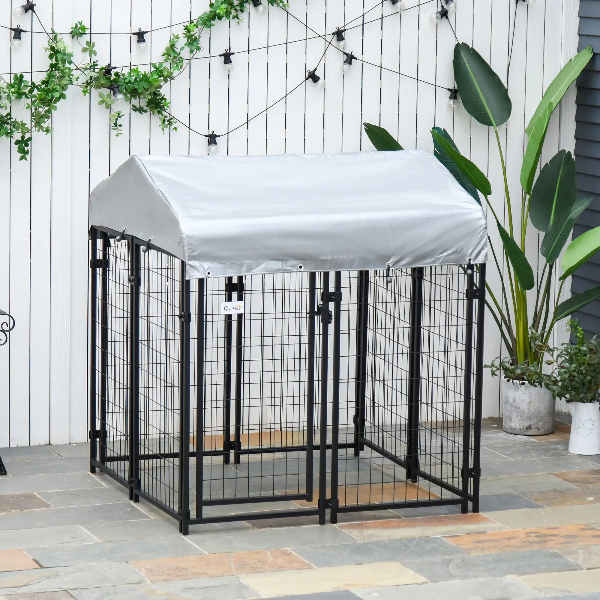 Outdoor Dog Kennel, Waterproof UV-Resistant Cover, 4 x 4 x 4.5 ft - Image 8