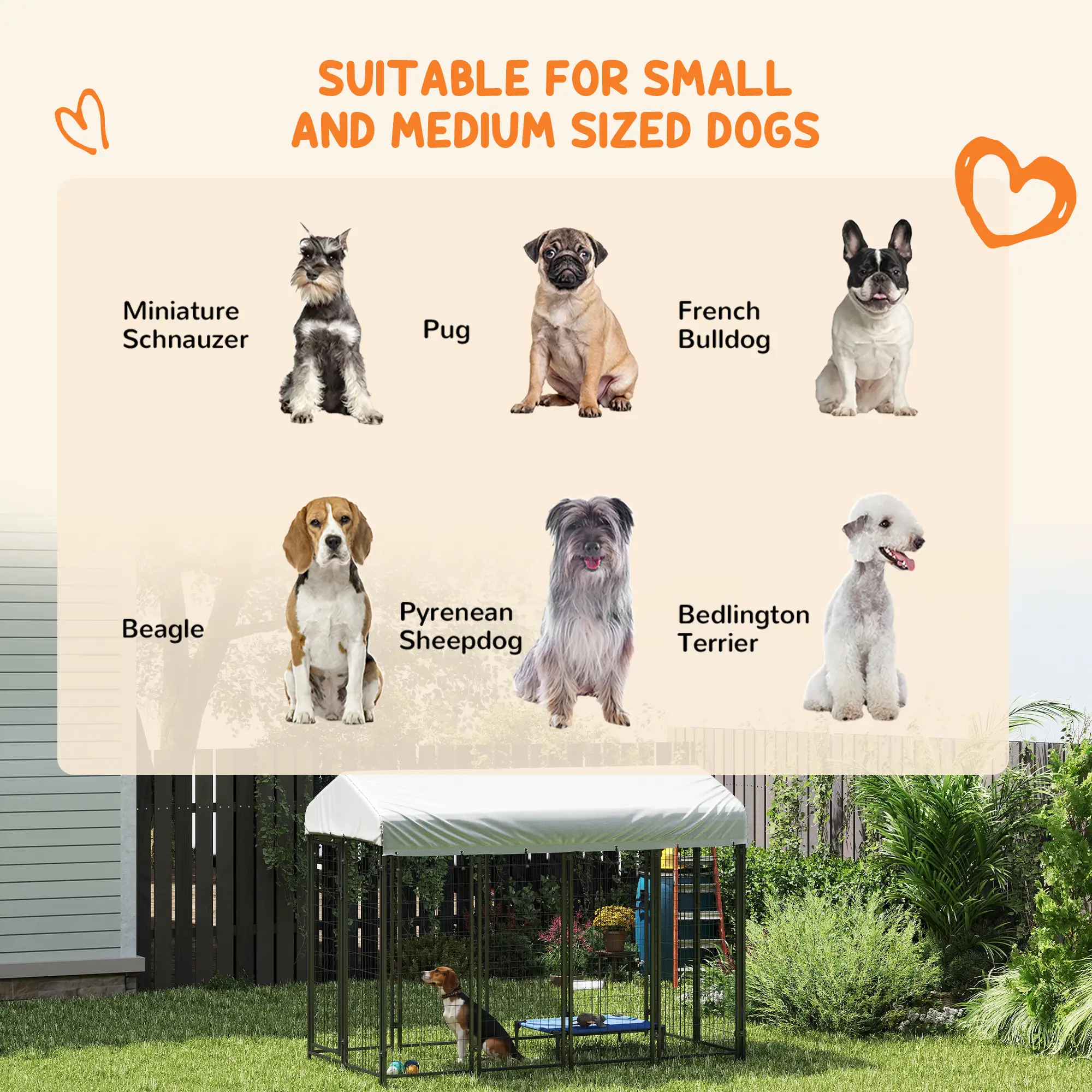 Outdoor Dog Kennel, Waterproof UV-Resistant Cover, 8 x 4 x 6 ft - Image 9