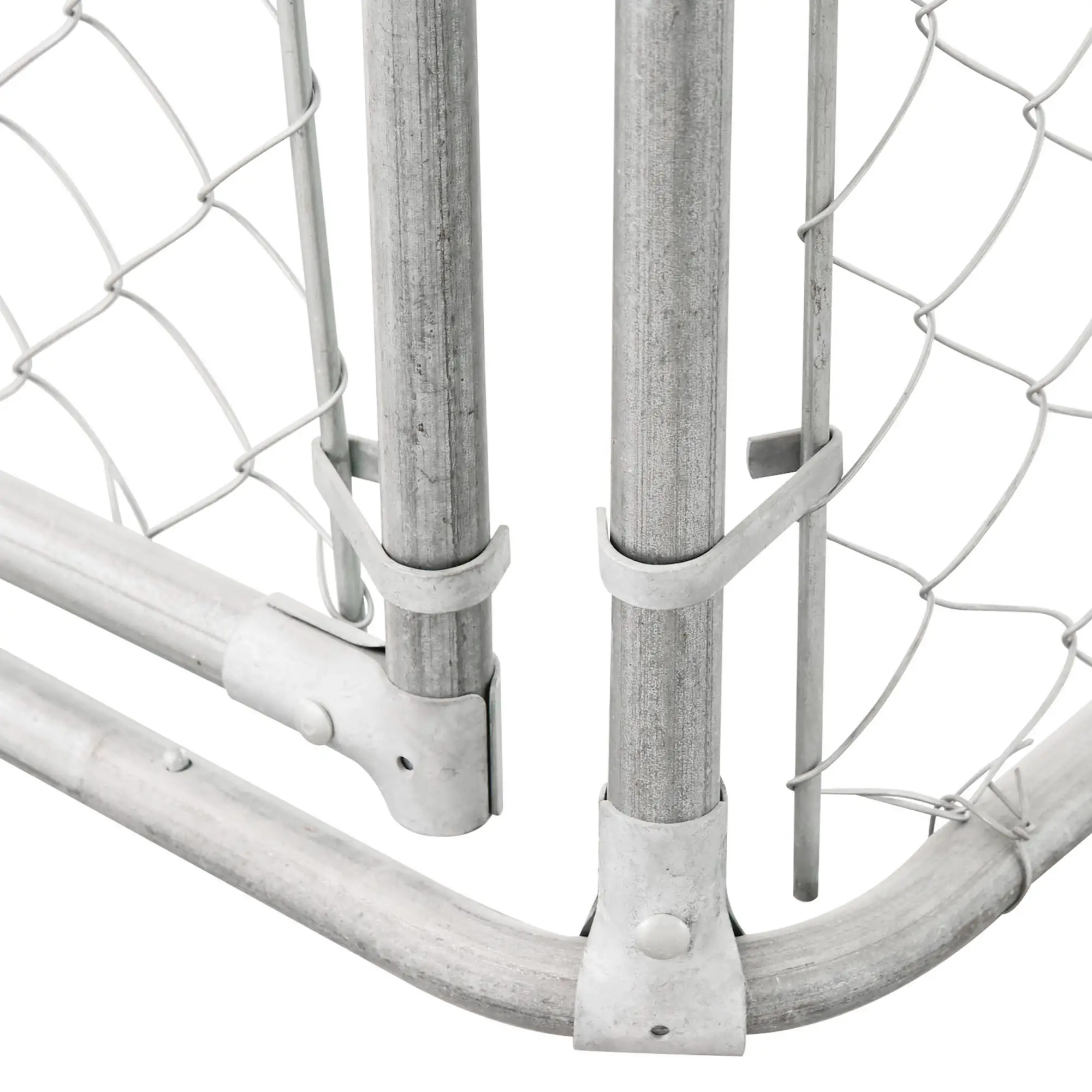 Outdoor Dog Kennel With Roof, Steel Lock, Mesh Sidewalls, 9.8' x 9.8' x 7.7' - Image 10