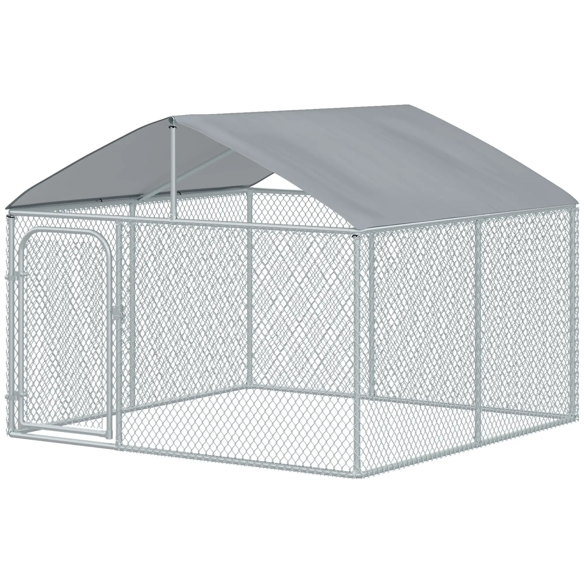 Outdoor Dog Kennel With Roof, Waterproof UV-Resistant Cover, Secure Lock, 7.5' x 7.5' x 5.7' - Image 11