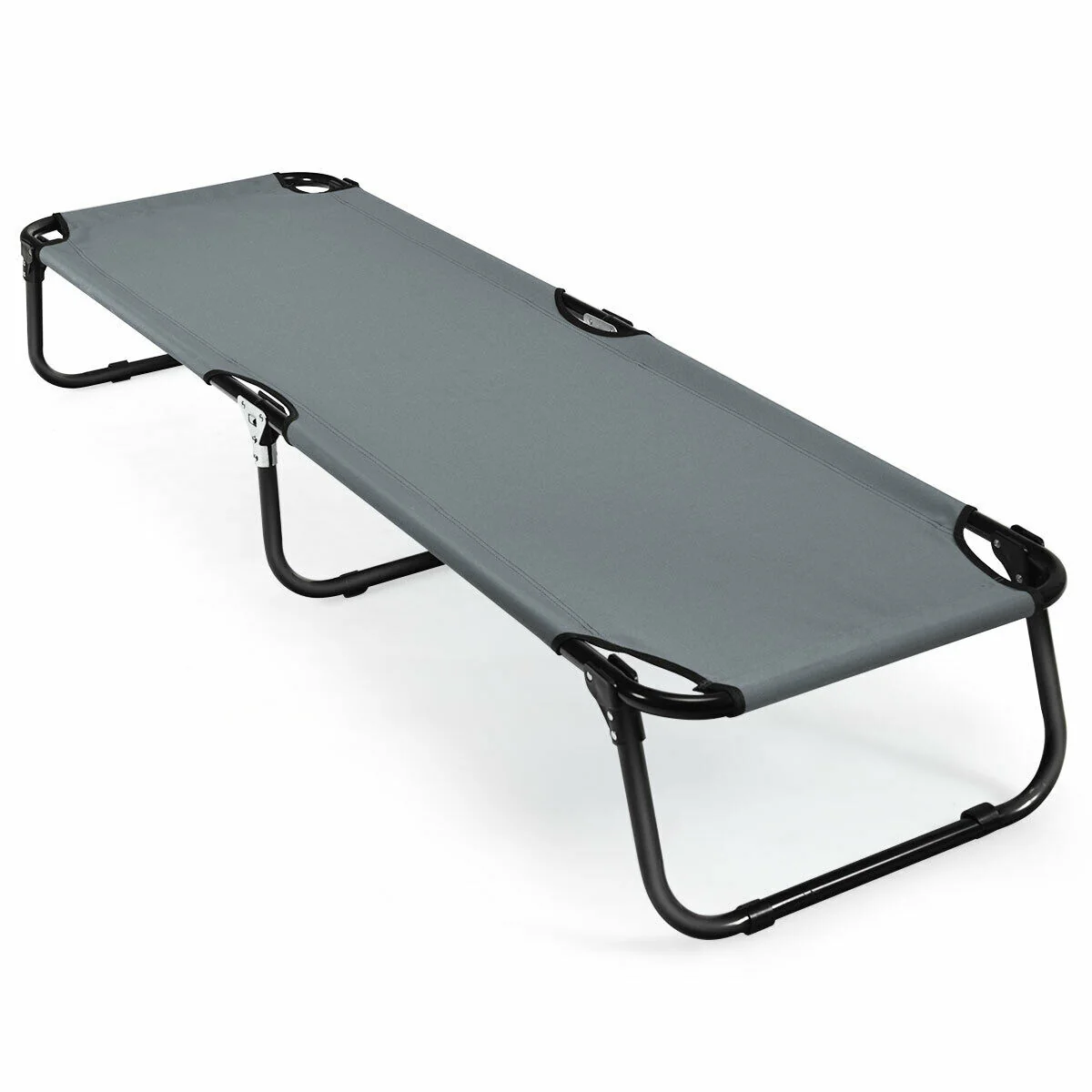 Outdoor Folding Camping Bed, Gray - Image 4
