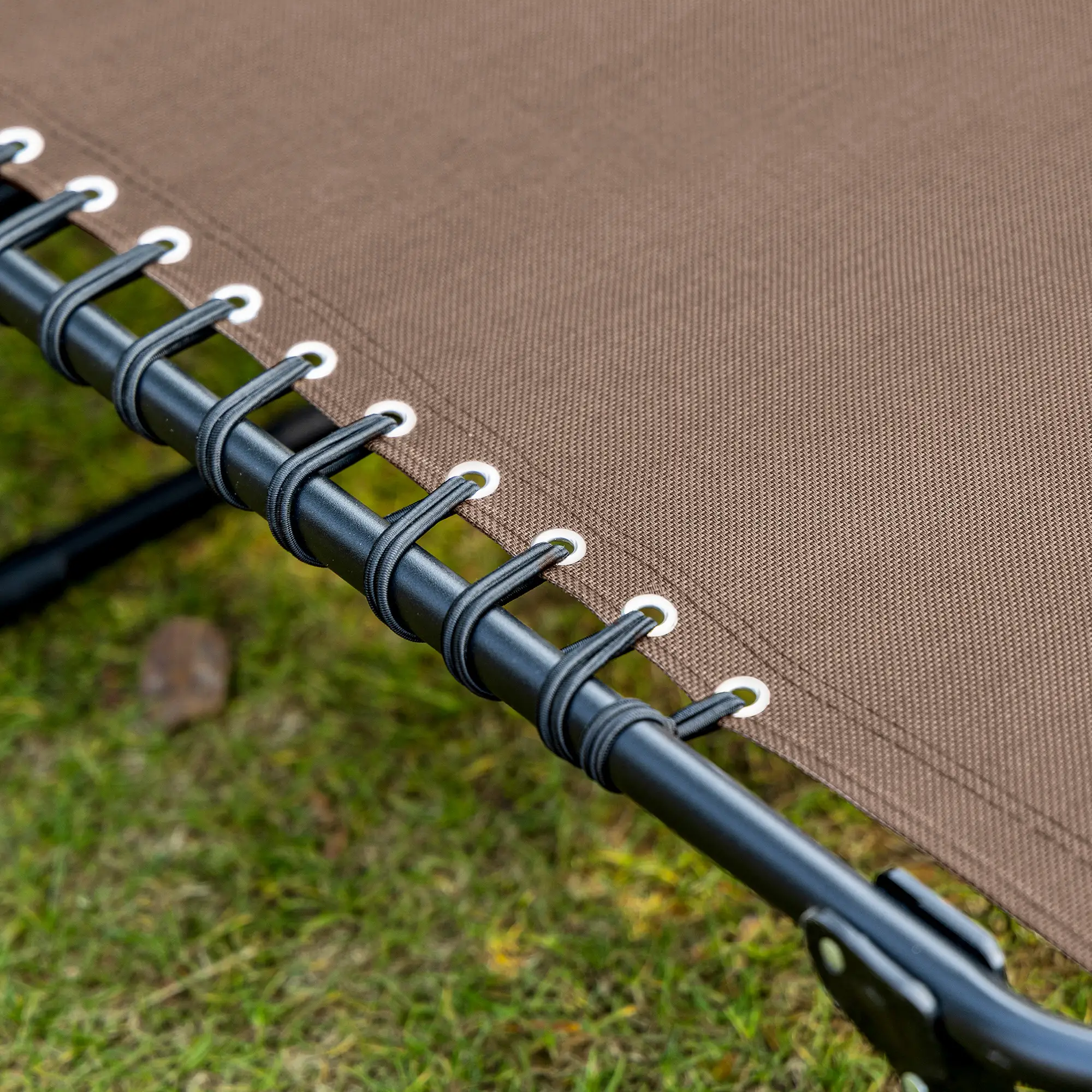 Outdoor Folding Chaise Lounge, Adjustable Backrest, Removable Pillow, Brown - Image 10
