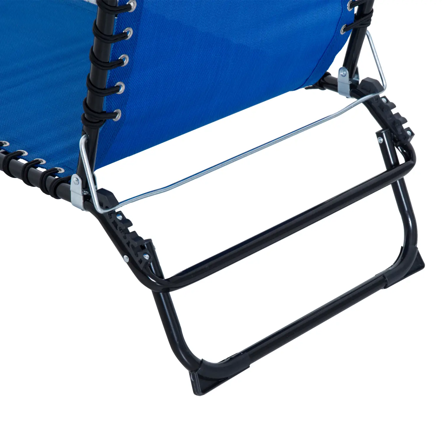 Outdoor Folding Lounge Chair, 4-Level Adjustable, Navy Blue - Image 11