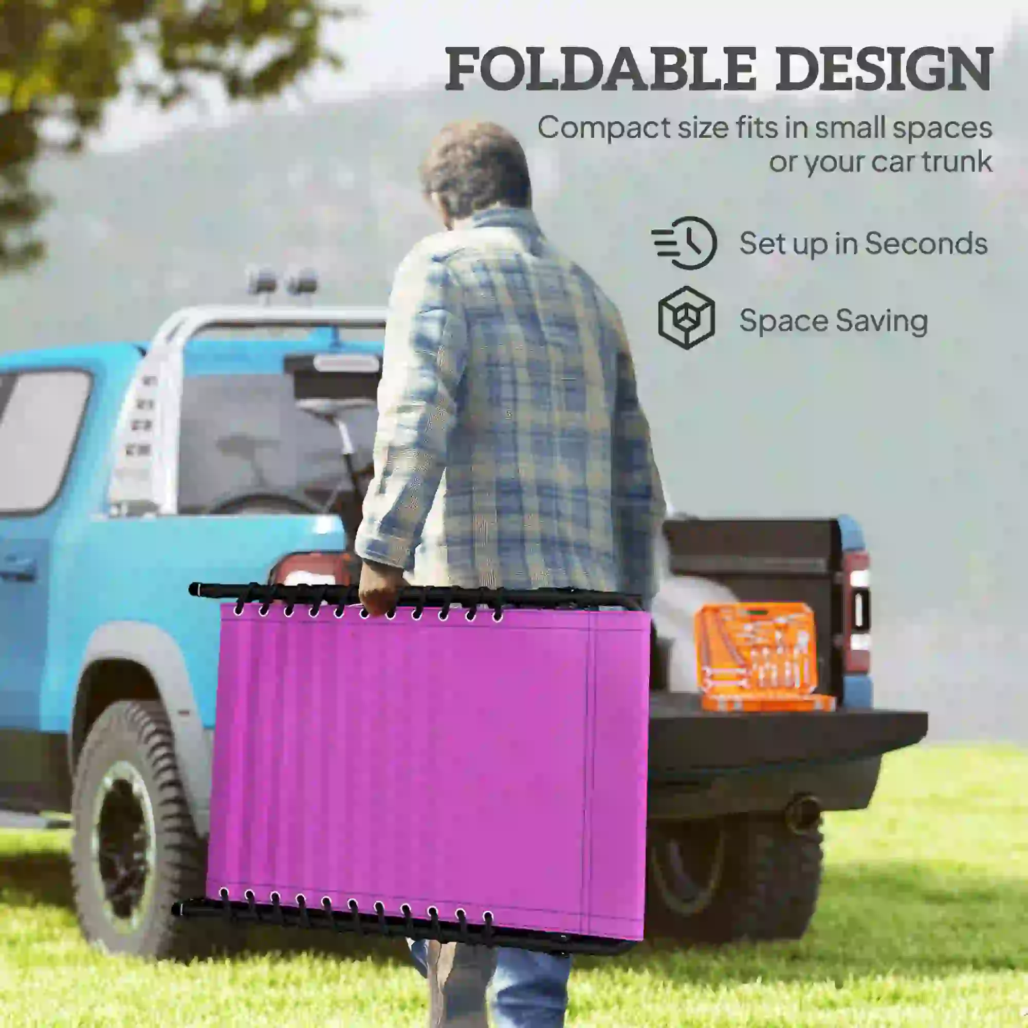 Outdoor Folding Lounge Chair, 4-Level Adjustable, Purple - Image 6