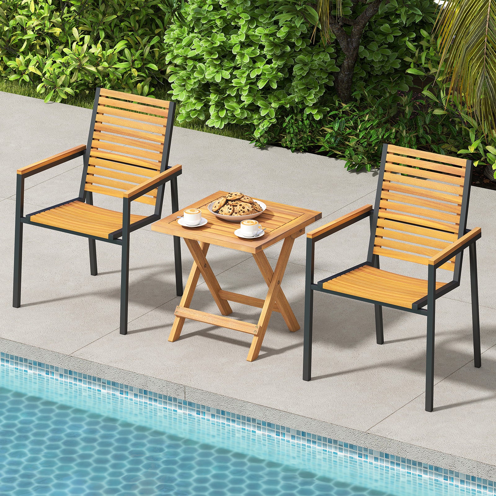 Outdoor Folding Side Table For Small Space And Garden - Image 3