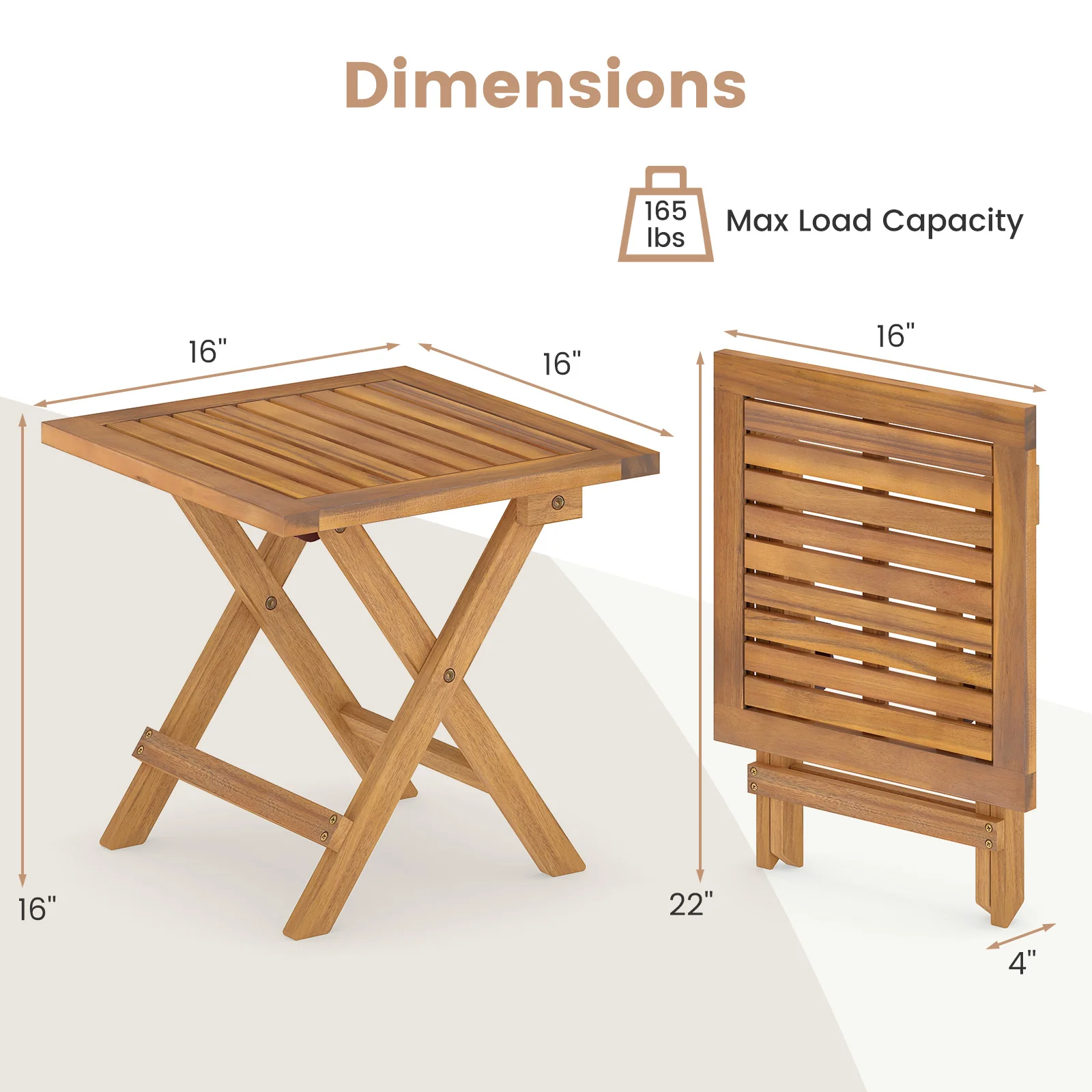 Outdoor Folding Side Table For Small Space And Garden - Image 6