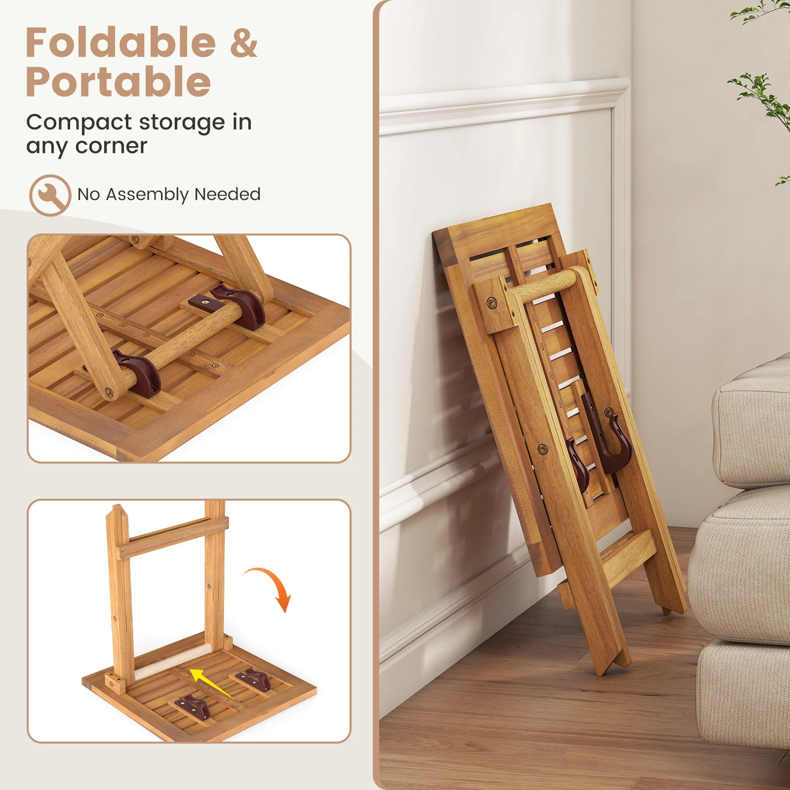 Outdoor Folding Side Table For Small Space And Garden - Image 8