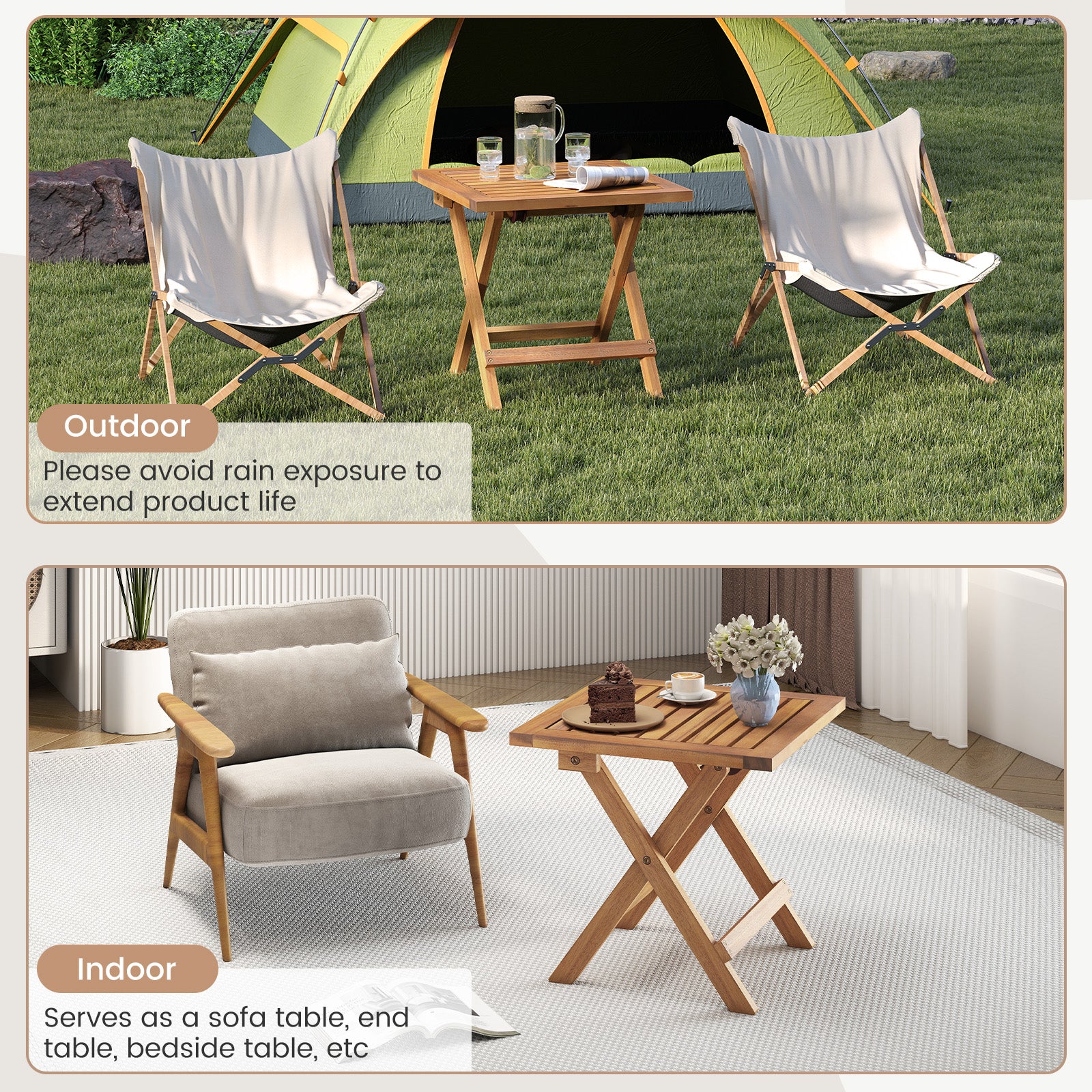 Outdoor Folding Side Table, Small Space Garden Table - Image 10