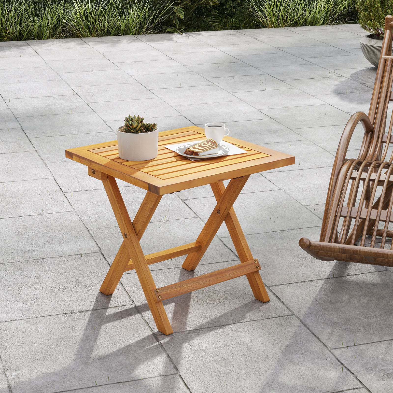 Outdoor Folding Side Table, Small Space Garden Table - Image 7