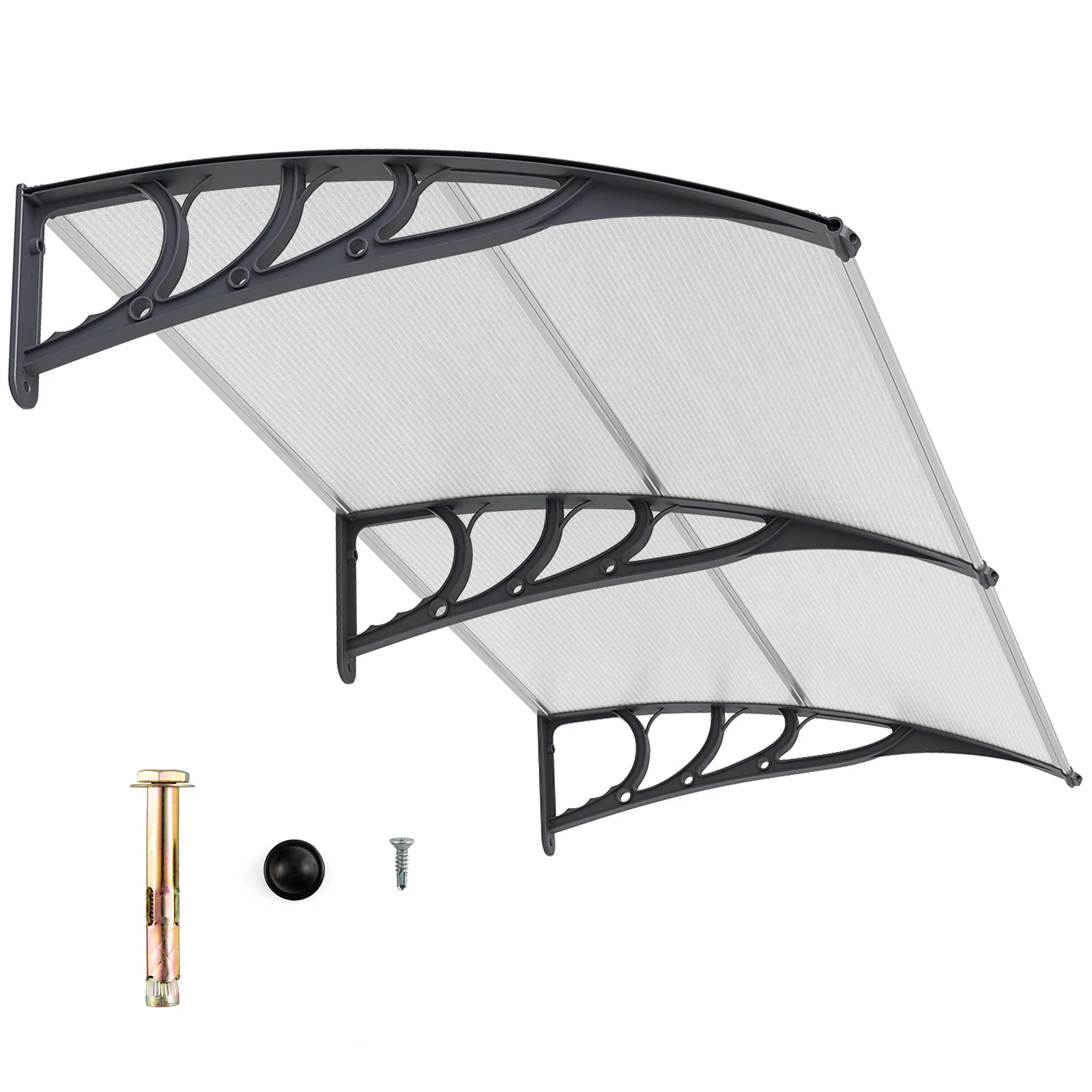 Outdoor Front Door Patio Overhang Awning, Gray