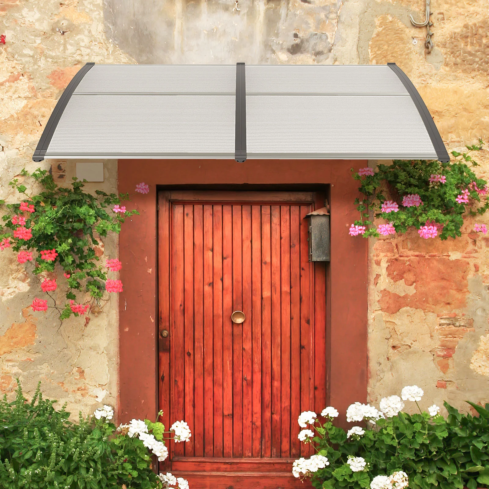 Outdoor Front Door Patio Overhang Awning, Gray - Image 3