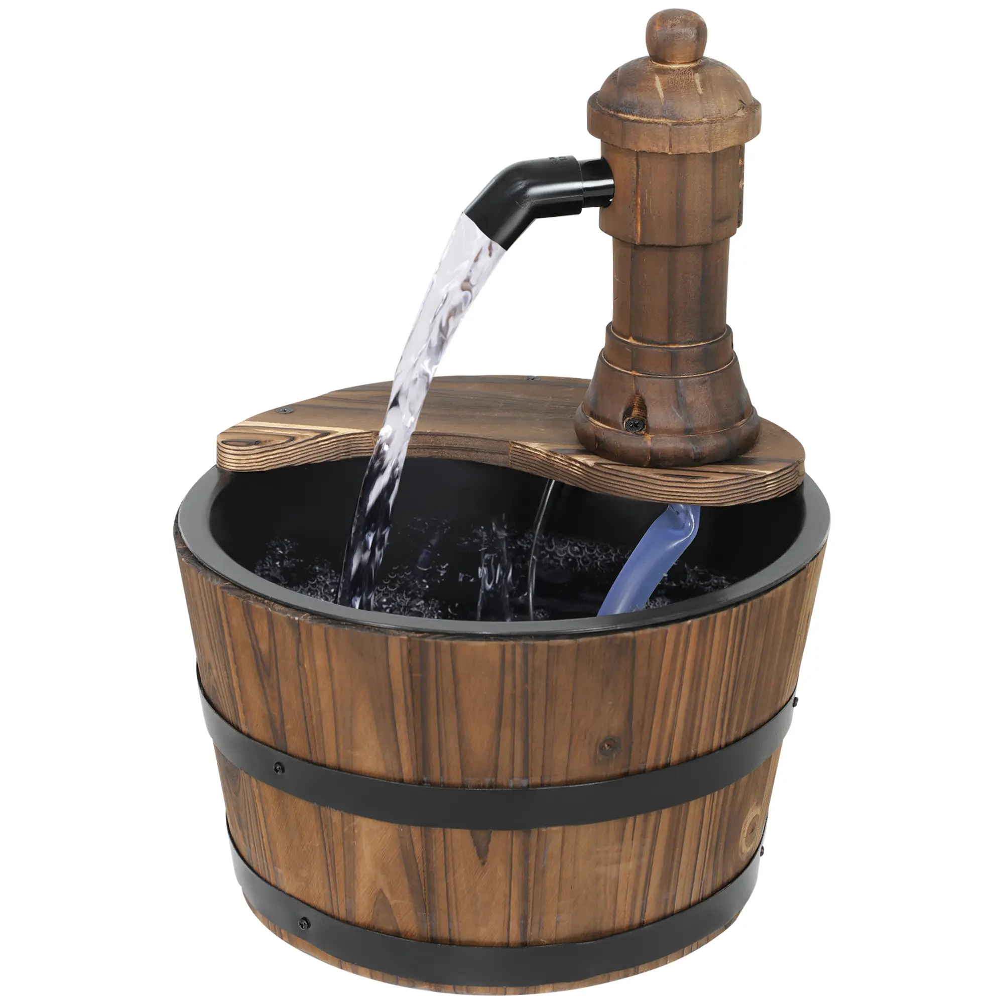 Outdoor Garden Fountain with Electric Pump, Carbonized