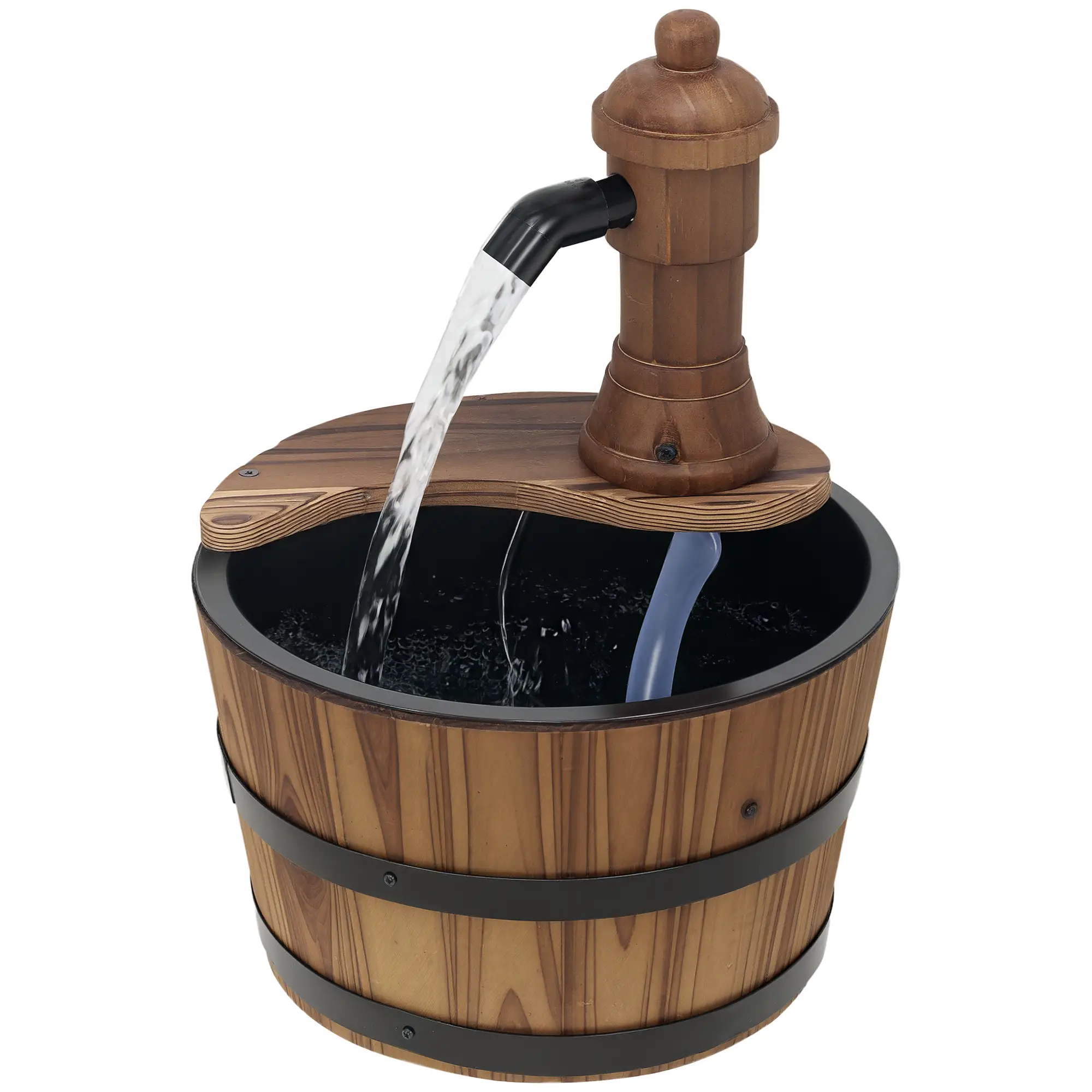 Outdoor Garden Fountain with Electric Pump, Carbonized - Image 11