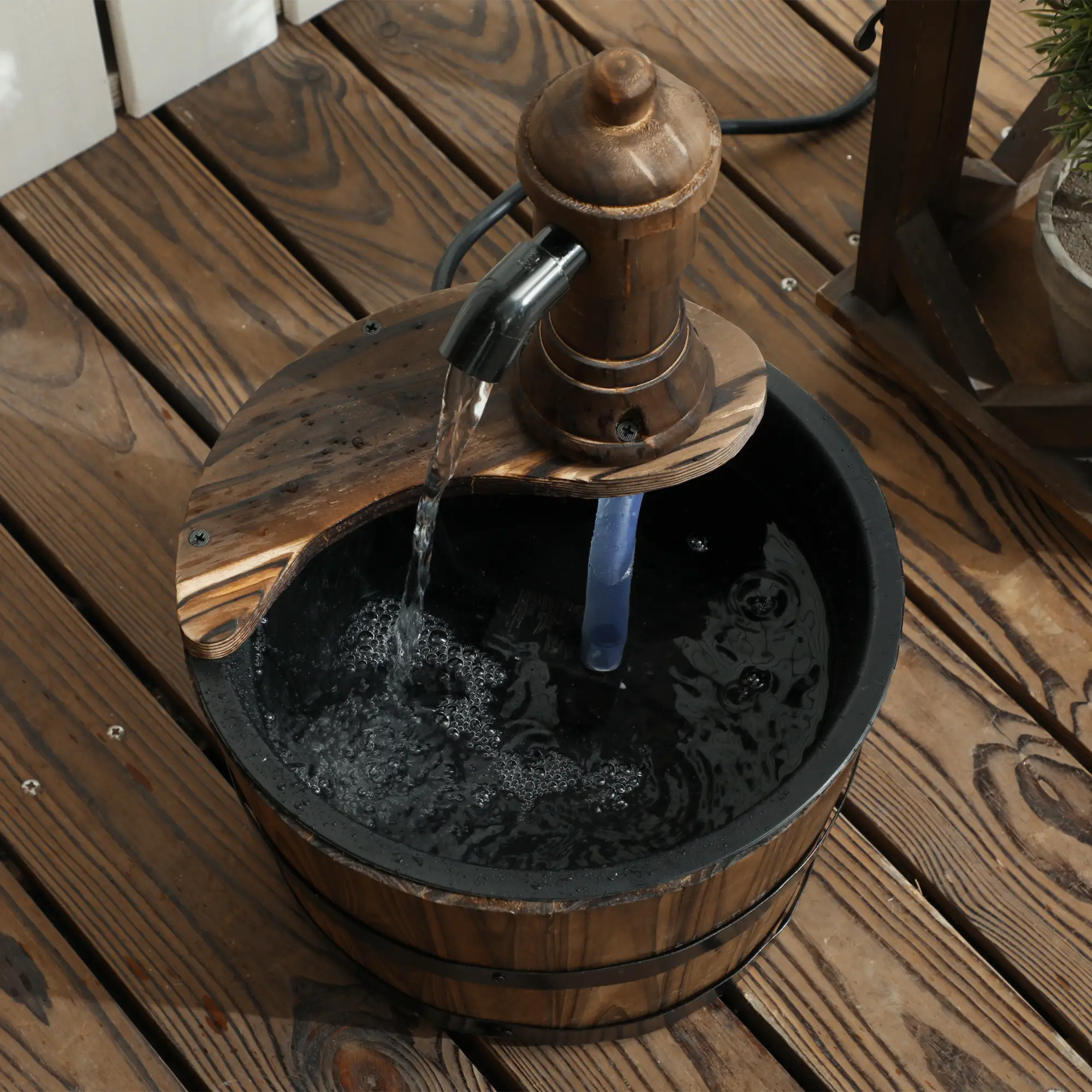 Outdoor Garden Fountain with Electric Pump, Carbonized - Image 7