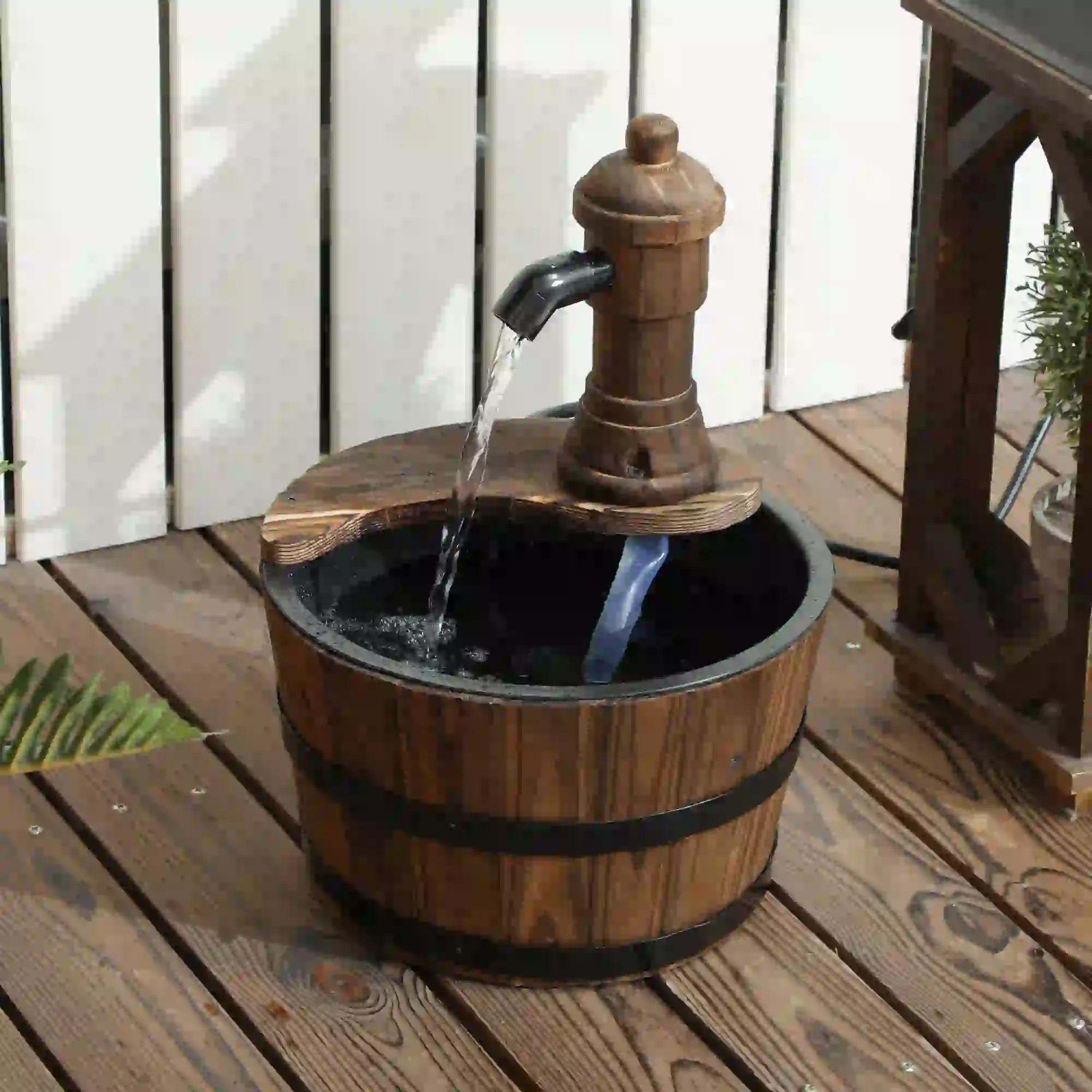 Outdoor Garden Fountain with Electric Pump, Carbonized - Image 8