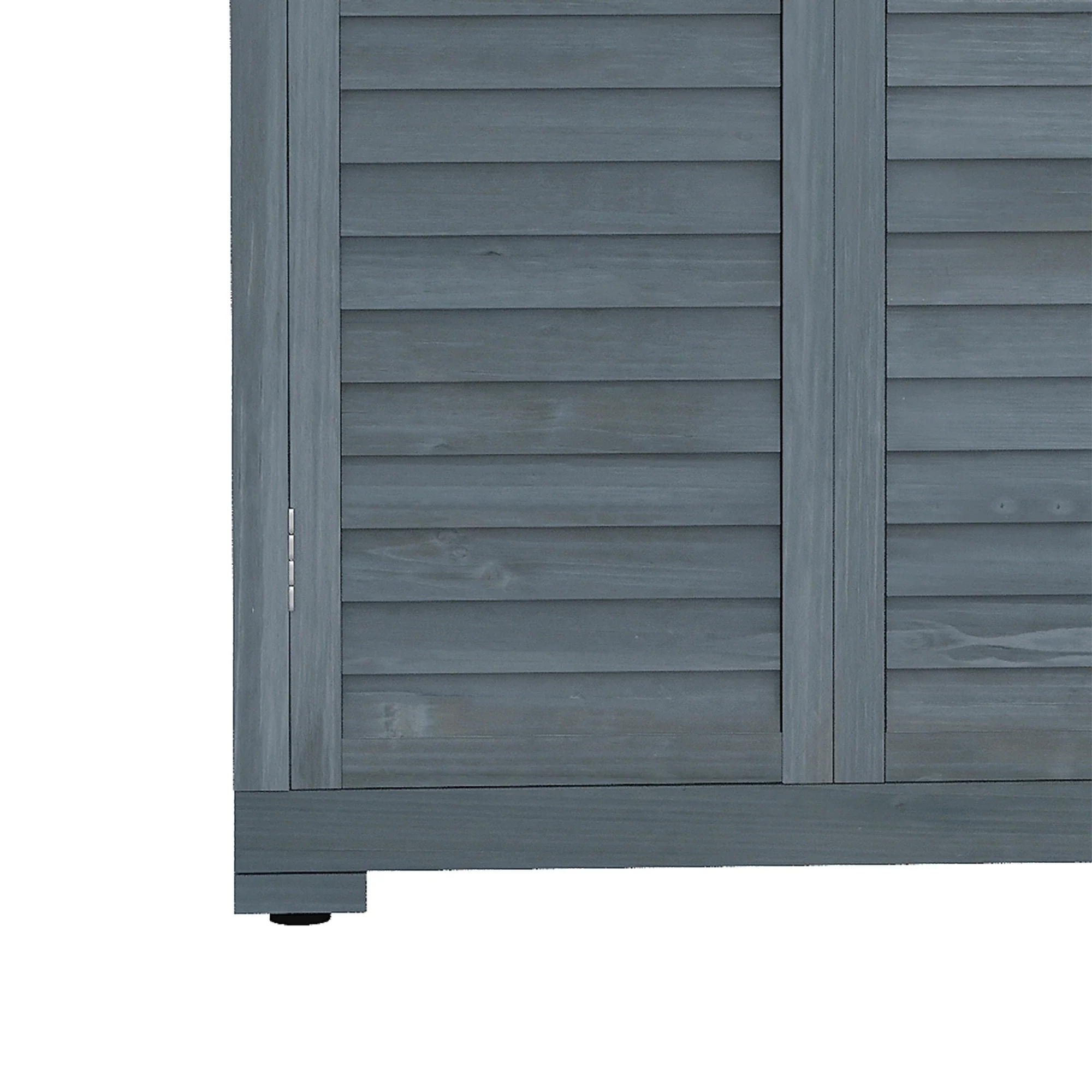 Outdoor Garden Shed, Wooden Tool Storage, 3-Tier Shelves, 34.3" x 18.3" x 63", Grey - Image 9