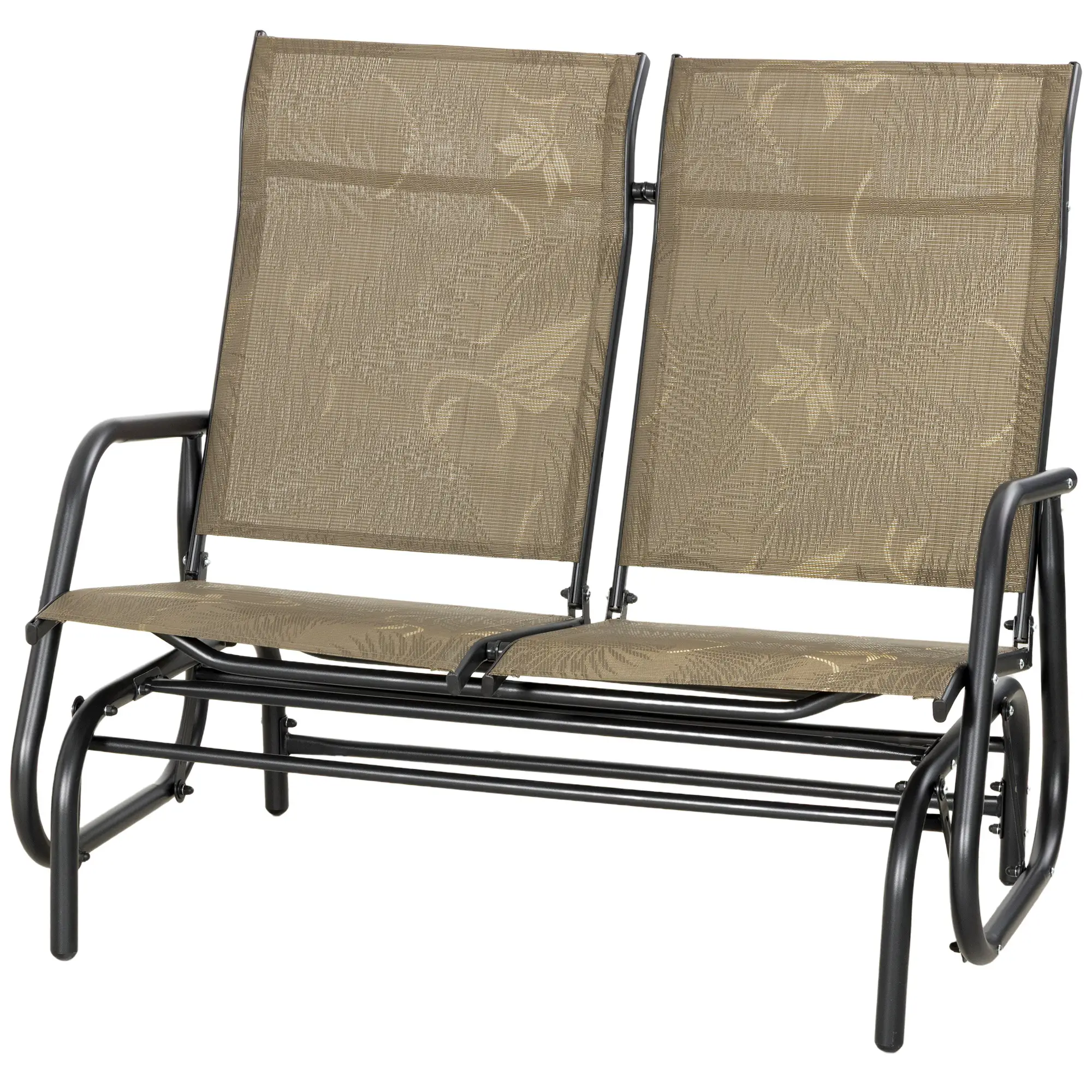 Outdoor Glider Bench, 2 Person, Brown