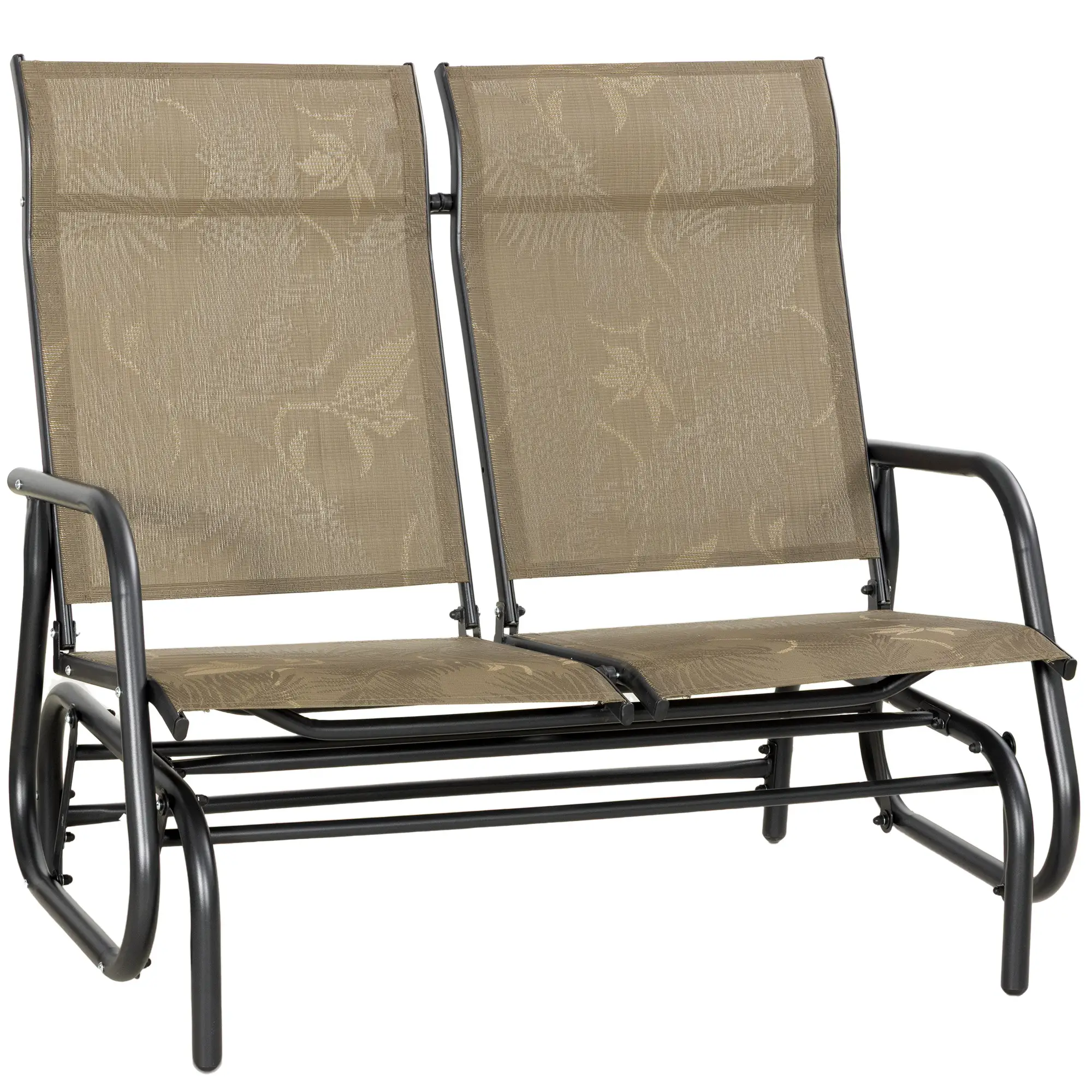 Outdoor Glider Bench, 2 Person, Brown - Image 11