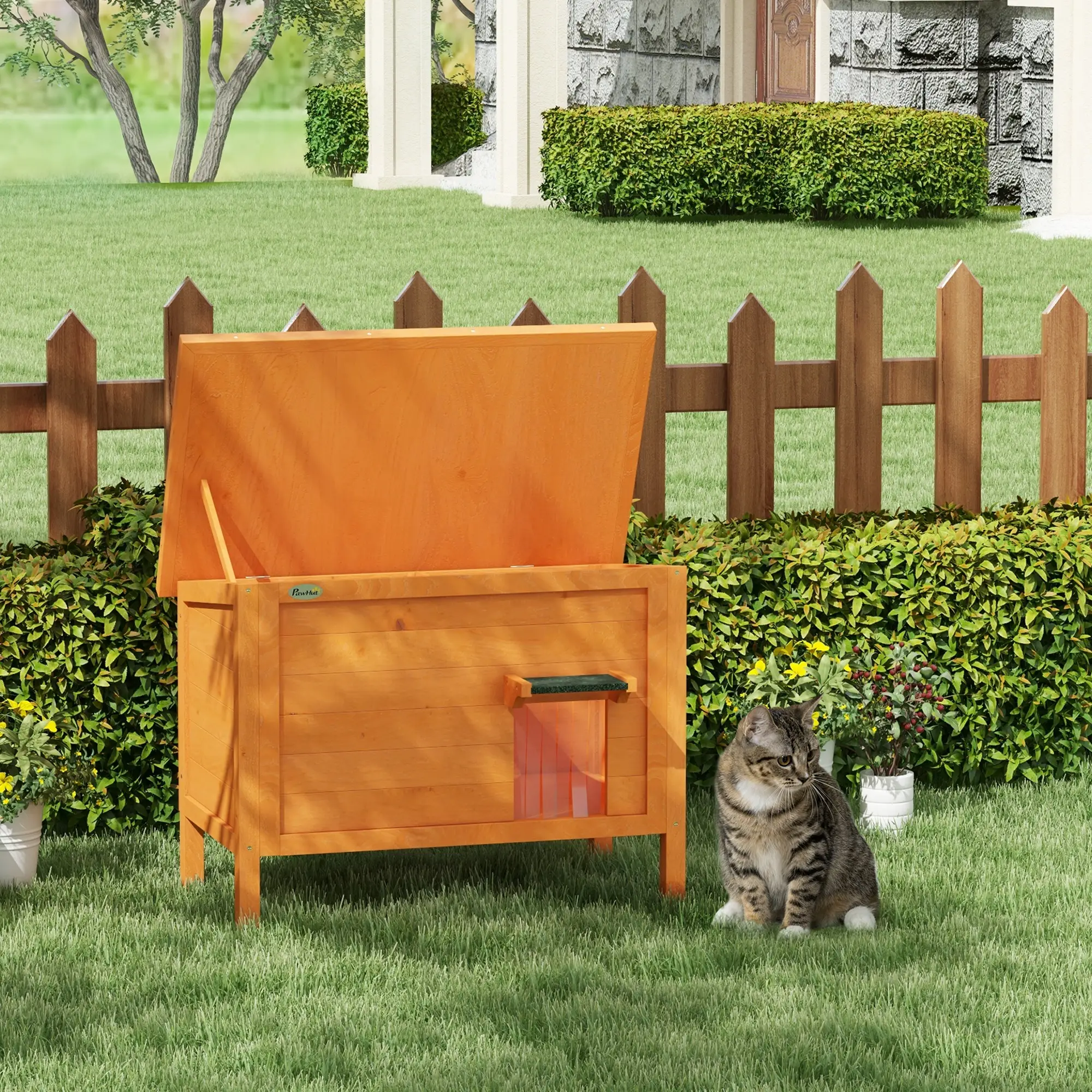 Outdoor Insulated Cat House, Asphalt Roof, Removable Floor, for Small Animals - Image 2