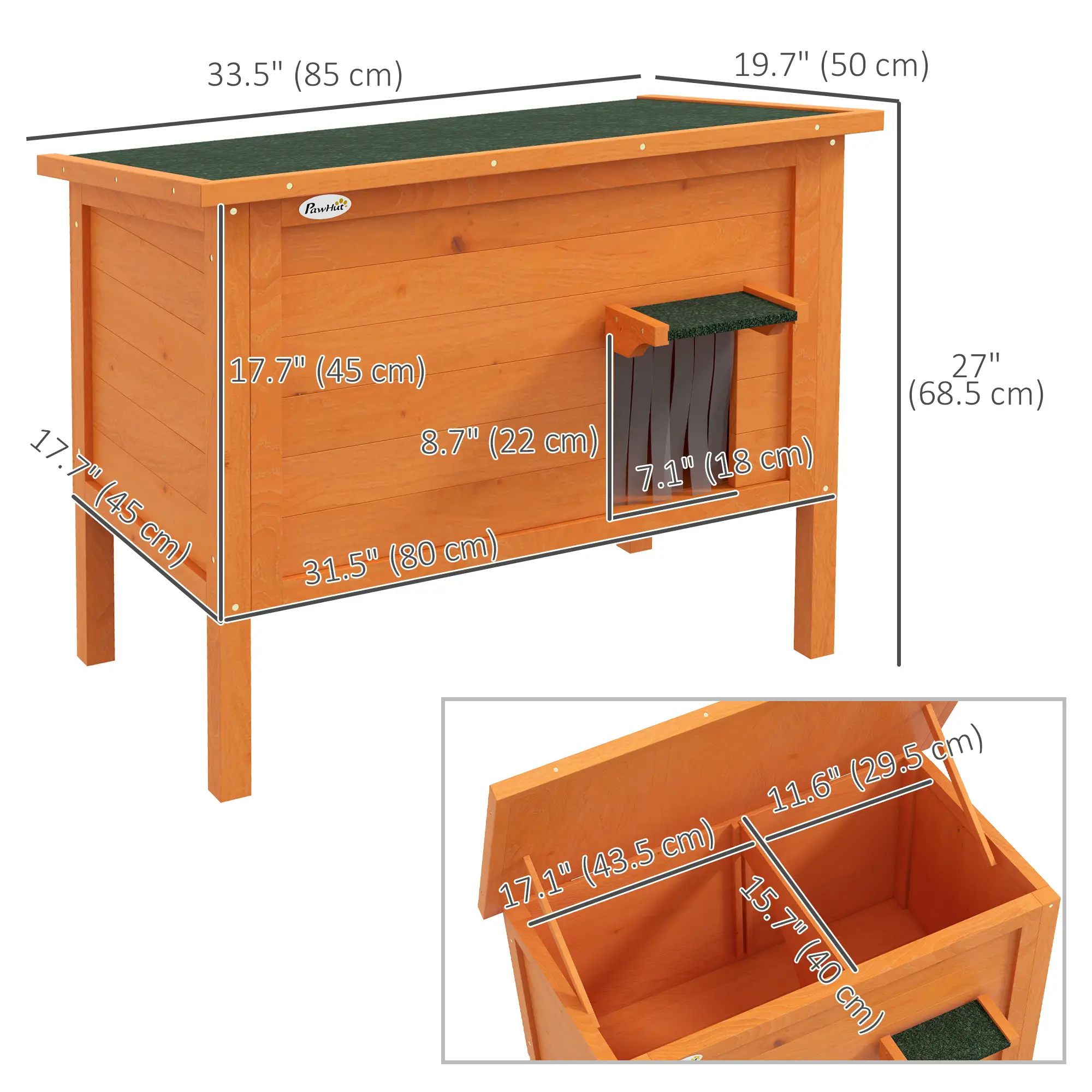 Outdoor Insulated Cat House, Asphalt Roof, Removable Floor, for Small Animals - Image 3