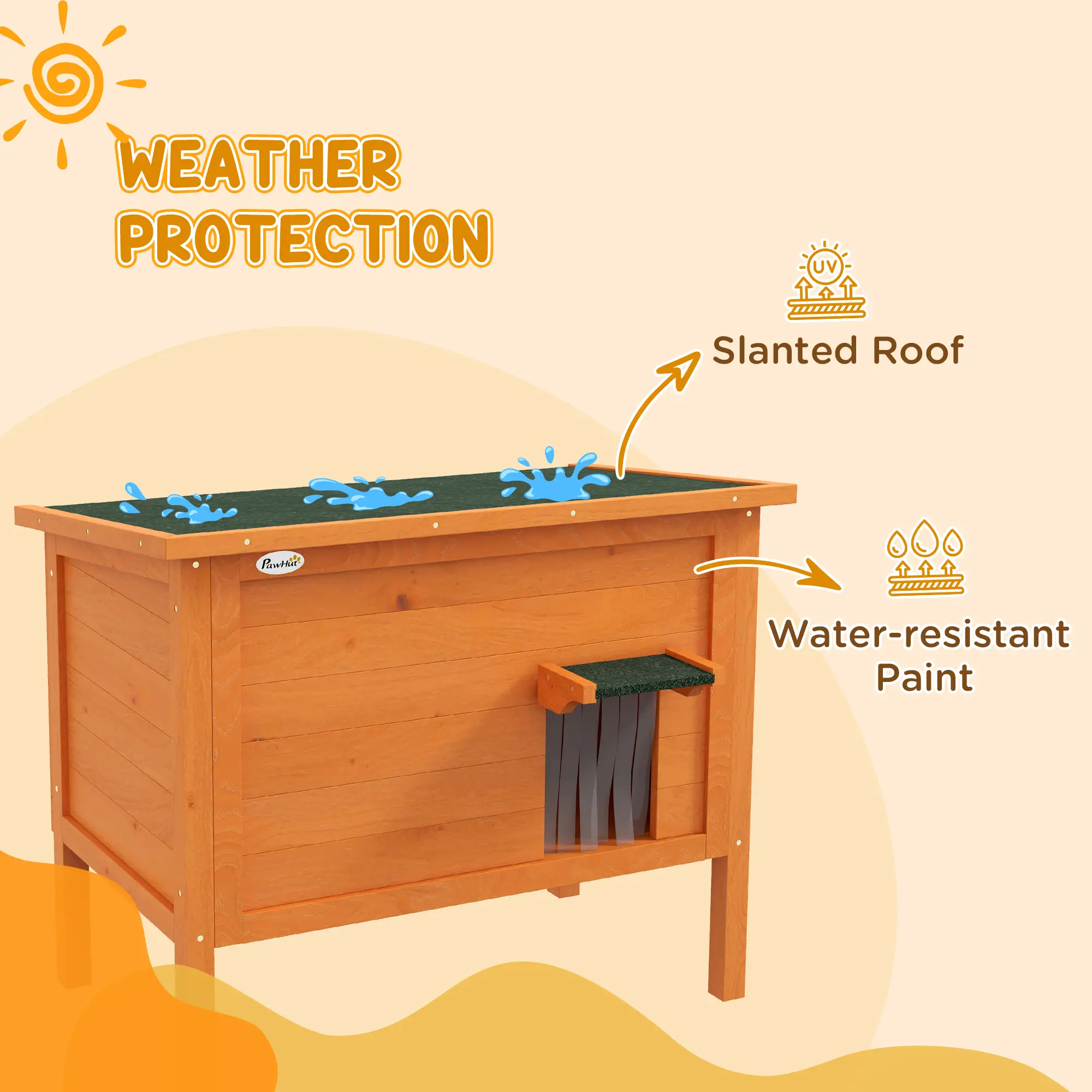 Outdoor Insulated Cat House, Asphalt Roof, Removable Floor, for Small Animals - Image 6