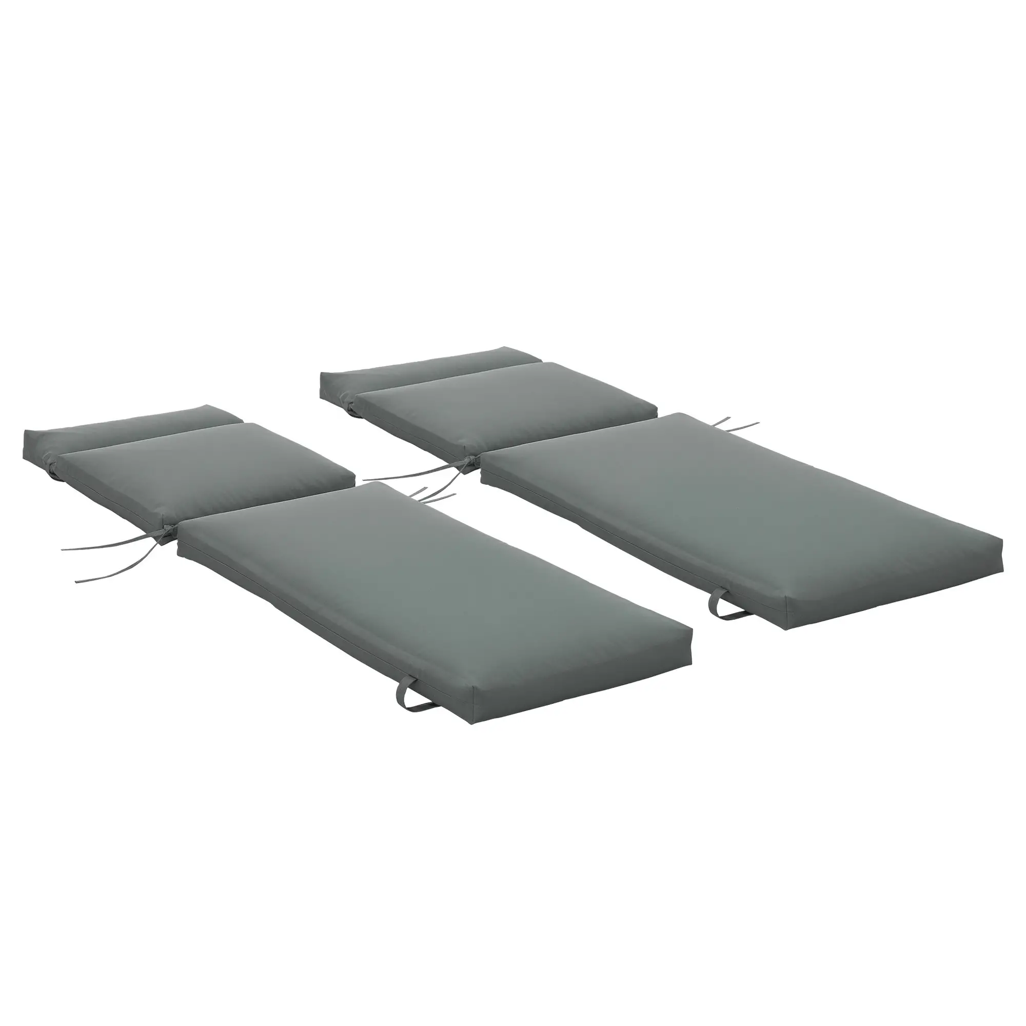 Outdoor Lounge Chair Cushion Set, 77.2" x 21.7", Dark Grey - Image 11