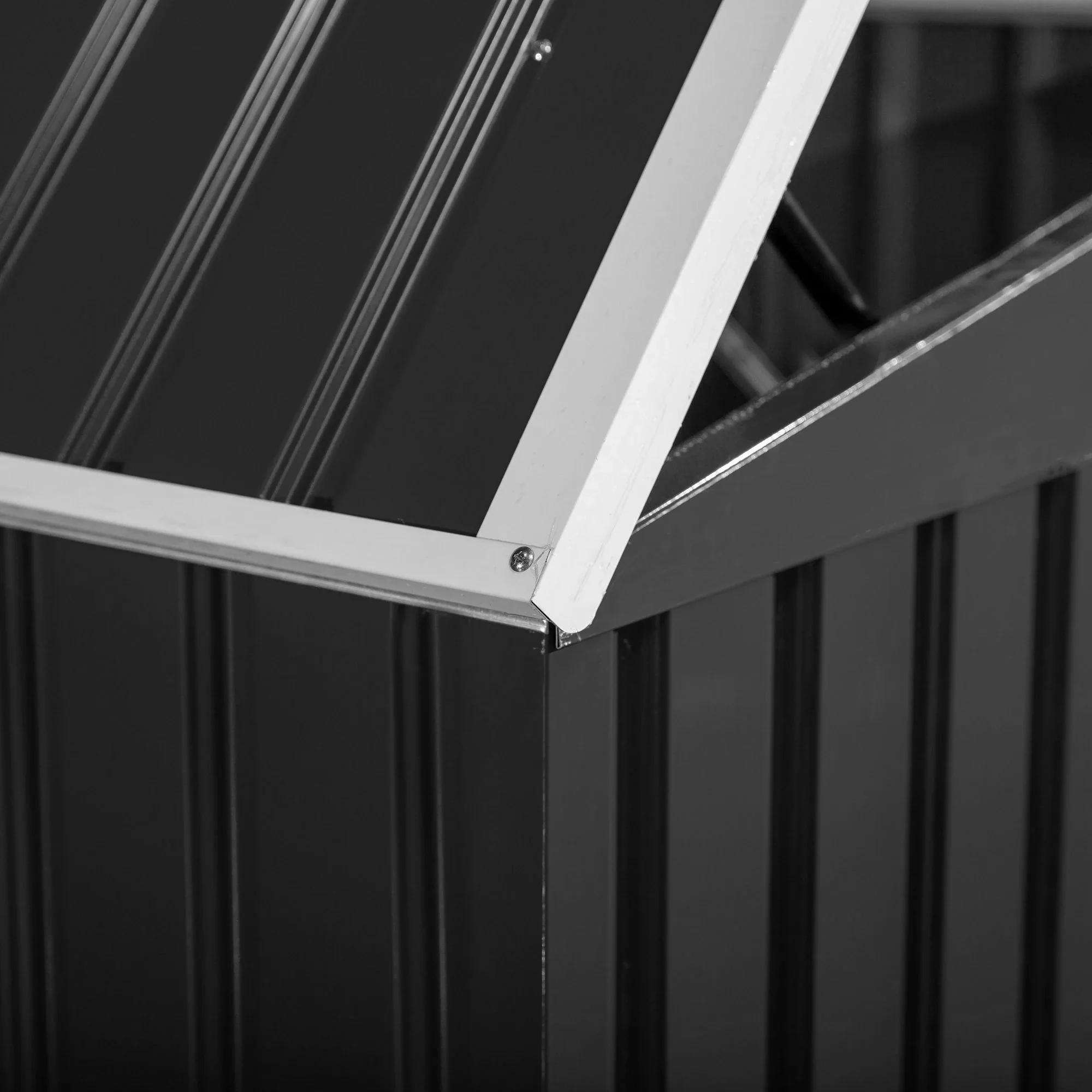 Outdoor Metal Storage Shed, Double Door with Vents, Dark Grey - Image 8