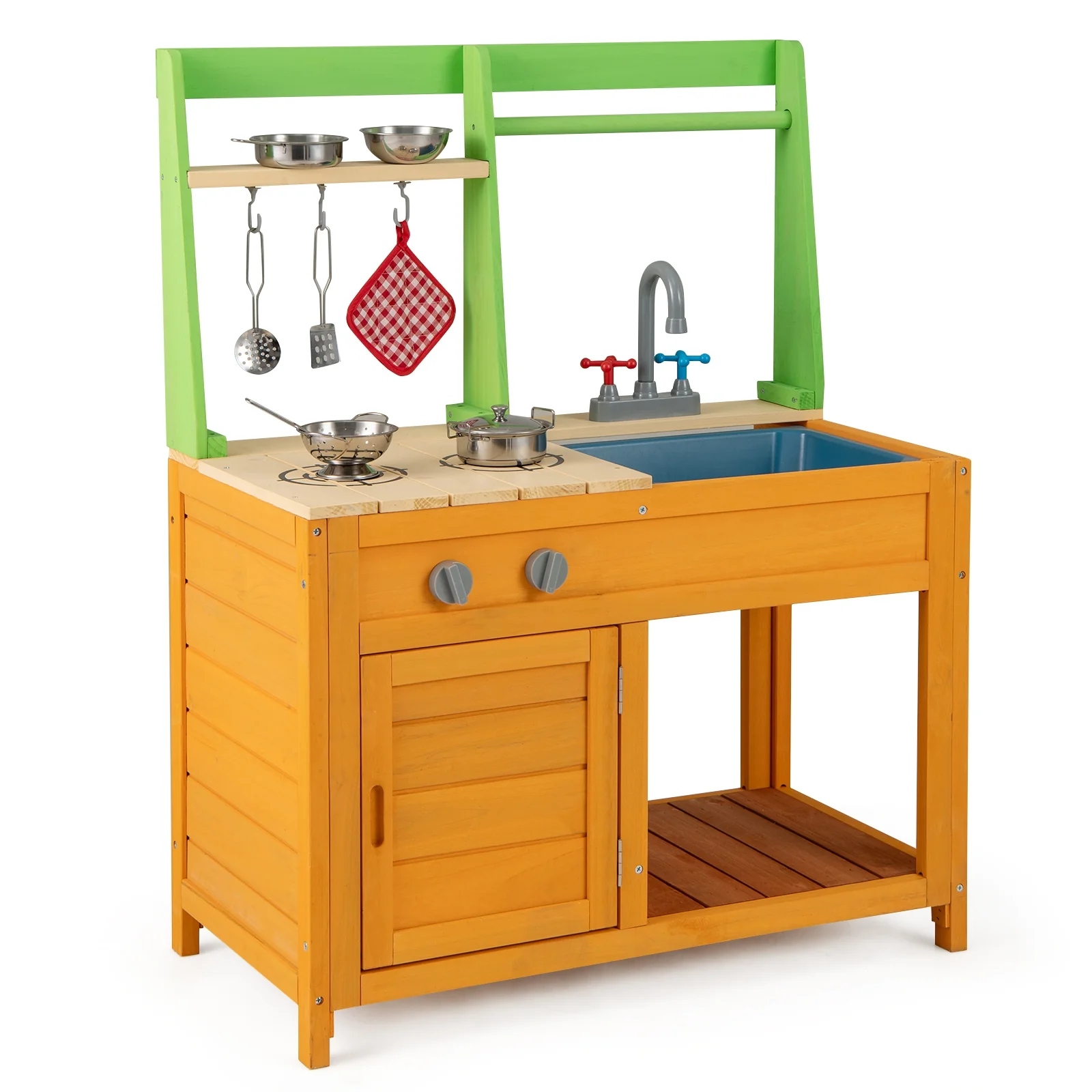 Outdoor Mud Kitchen Playset, For Kids 3+ Years, Orange - Image 5