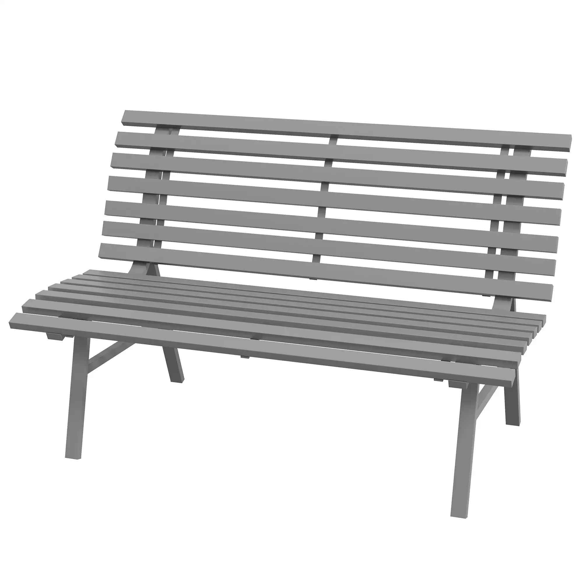 Outdoor Patio Bench, Aluminum Lightweight Park Bench, Grey