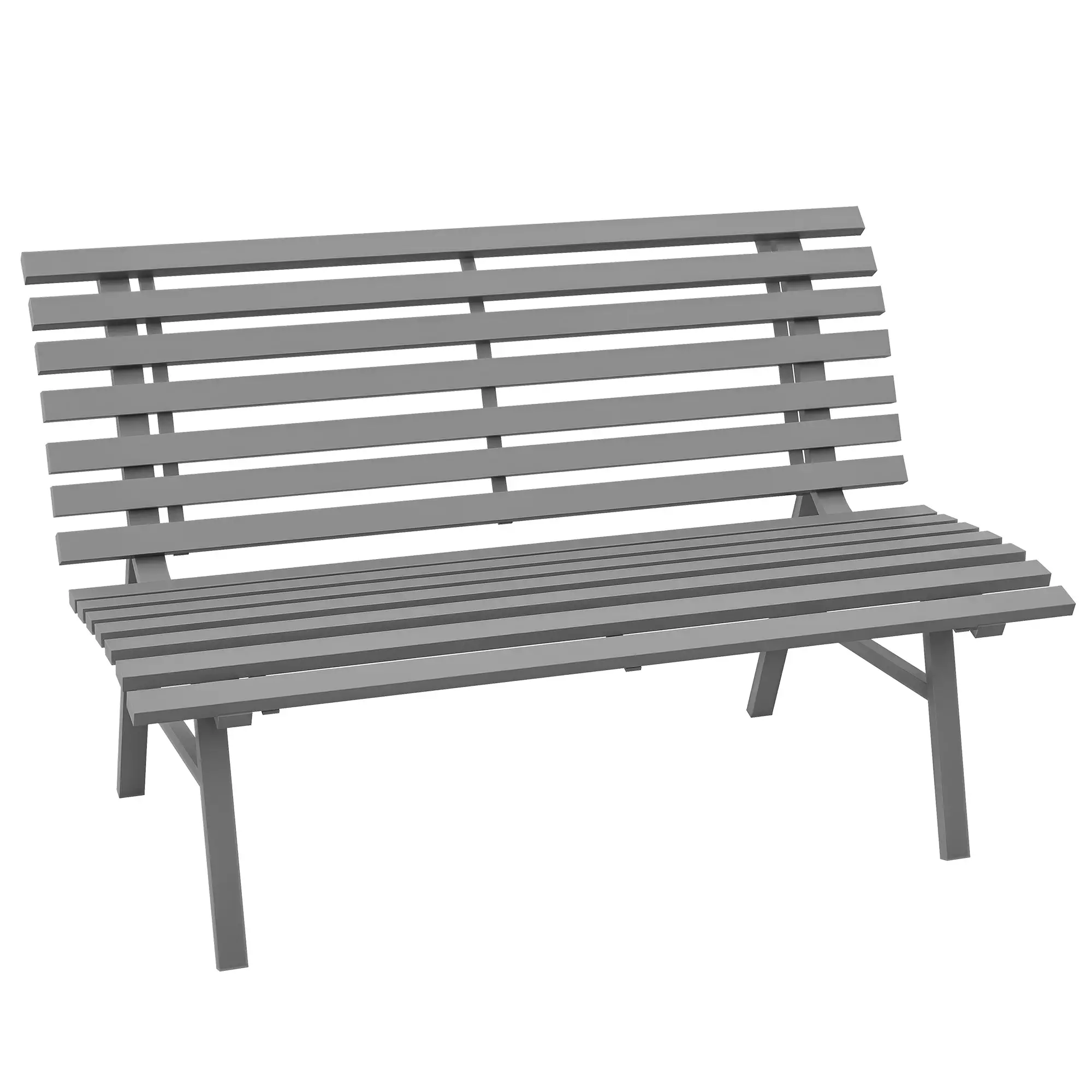 Outdoor Patio Bench, Aluminum Lightweight Park Bench, Grey - Image 11
