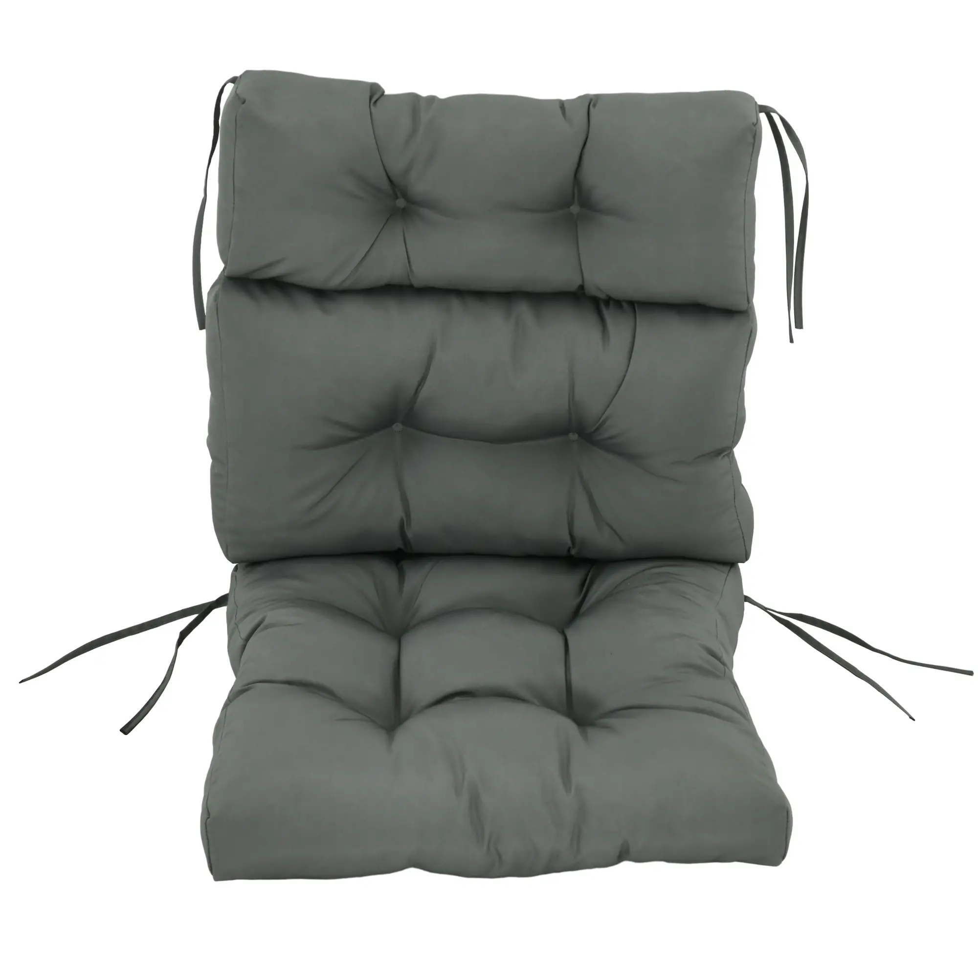 Outdoor Patio Chair Cushion, Tufted with Thick Filling, Dark Grey - Image 7