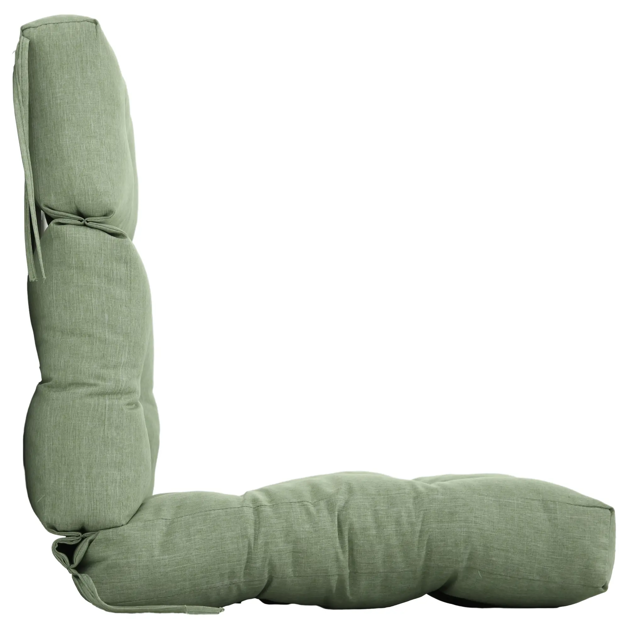 Outdoor Patio Chair Cushion, Tufted with Ties, Light Green - Image 6
