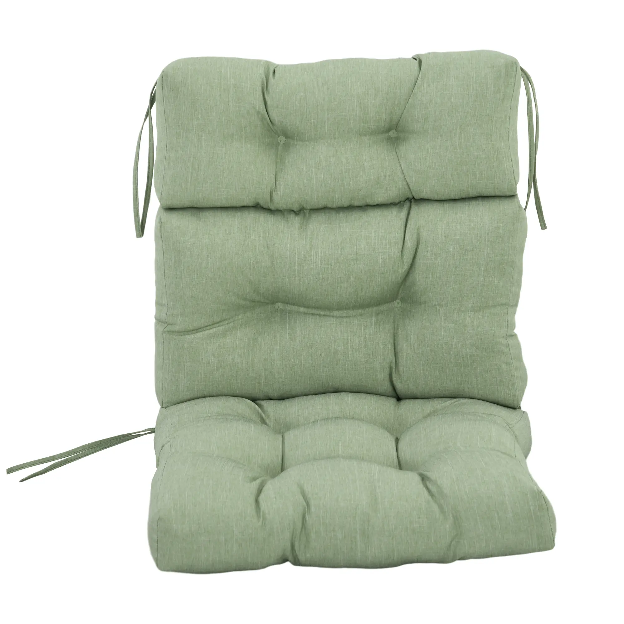 Outdoor Patio Chair Cushion, Tufted with Ties, Light Green - Image 7