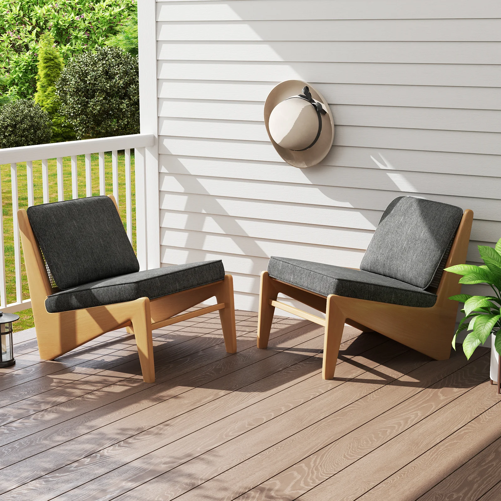 Outdoor Patio Cushion Set, 4 Piece, Removable Covers, Gray - Image 2