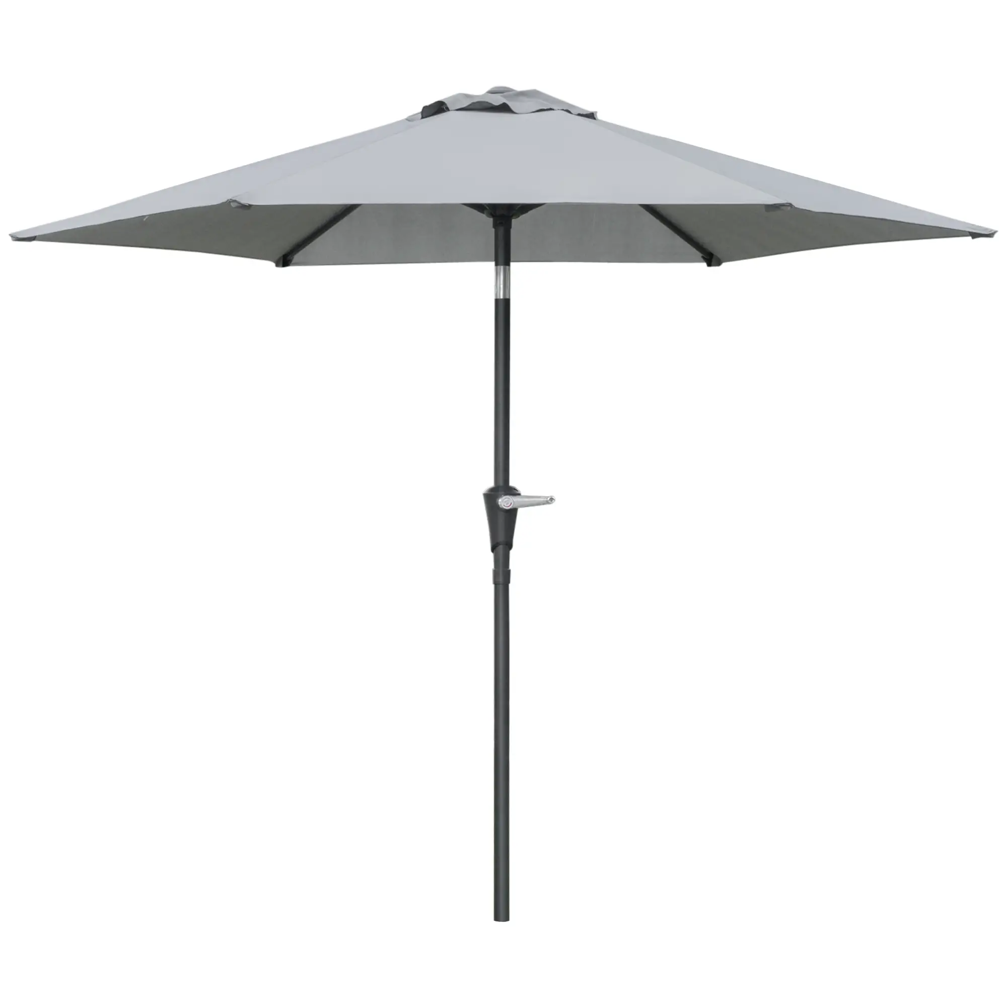 Outdoor Patio Sun Umbrella, 6 Ribs, Light Grey