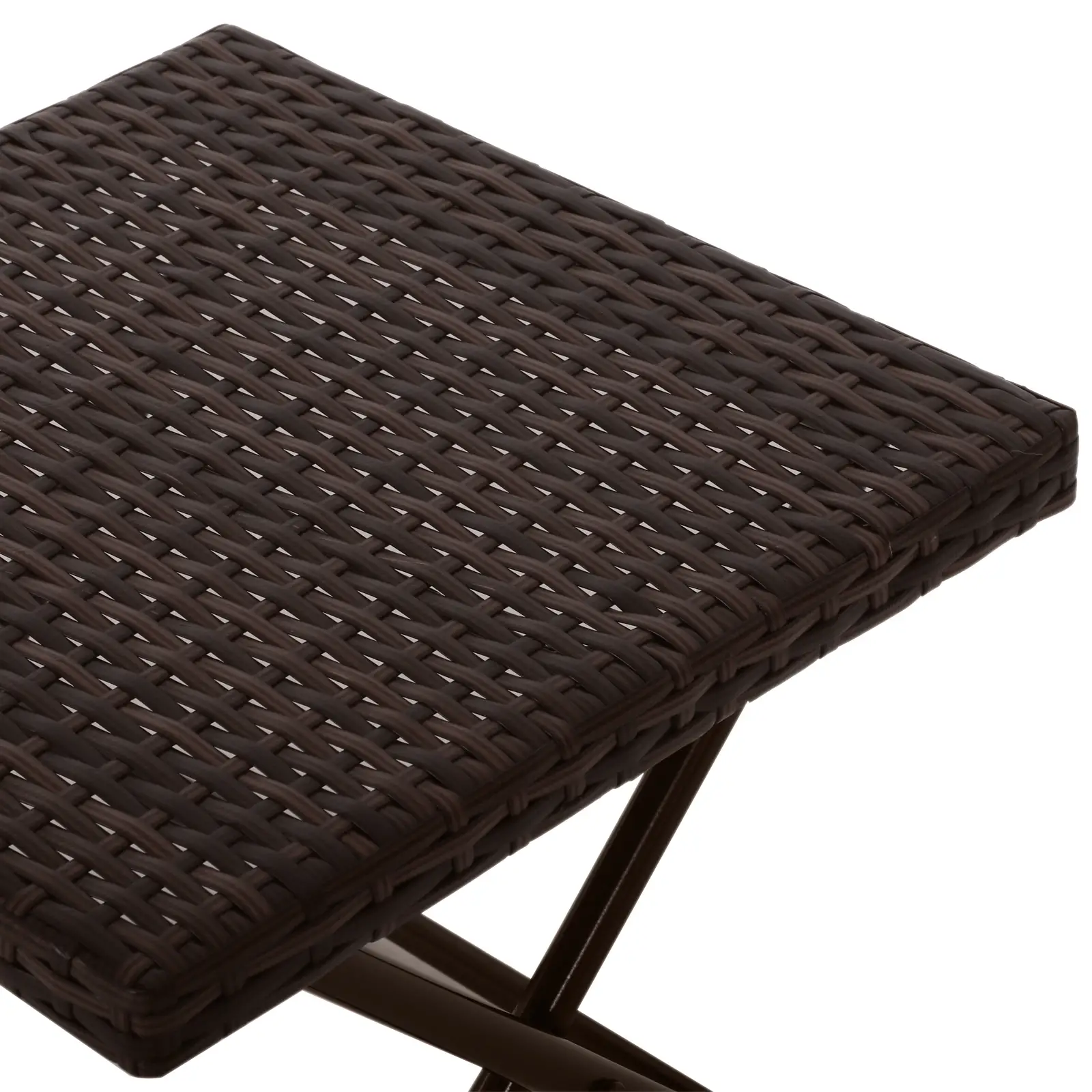 Outdoor PE Rattan Coffee Table, 15.75"x15.75"x15.75", Brown - Image 10